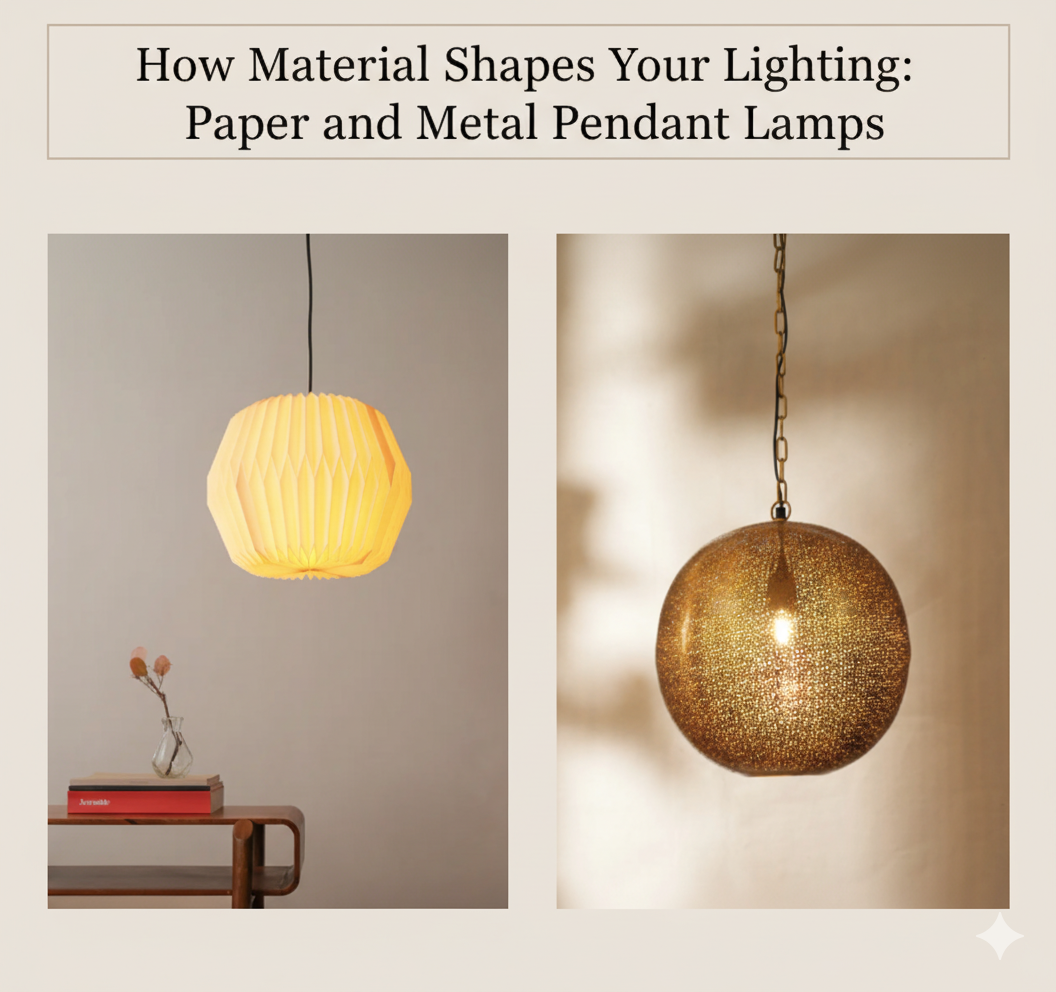 How Material Shapes Your Lighting: Paper and Metal Pendant Lamps