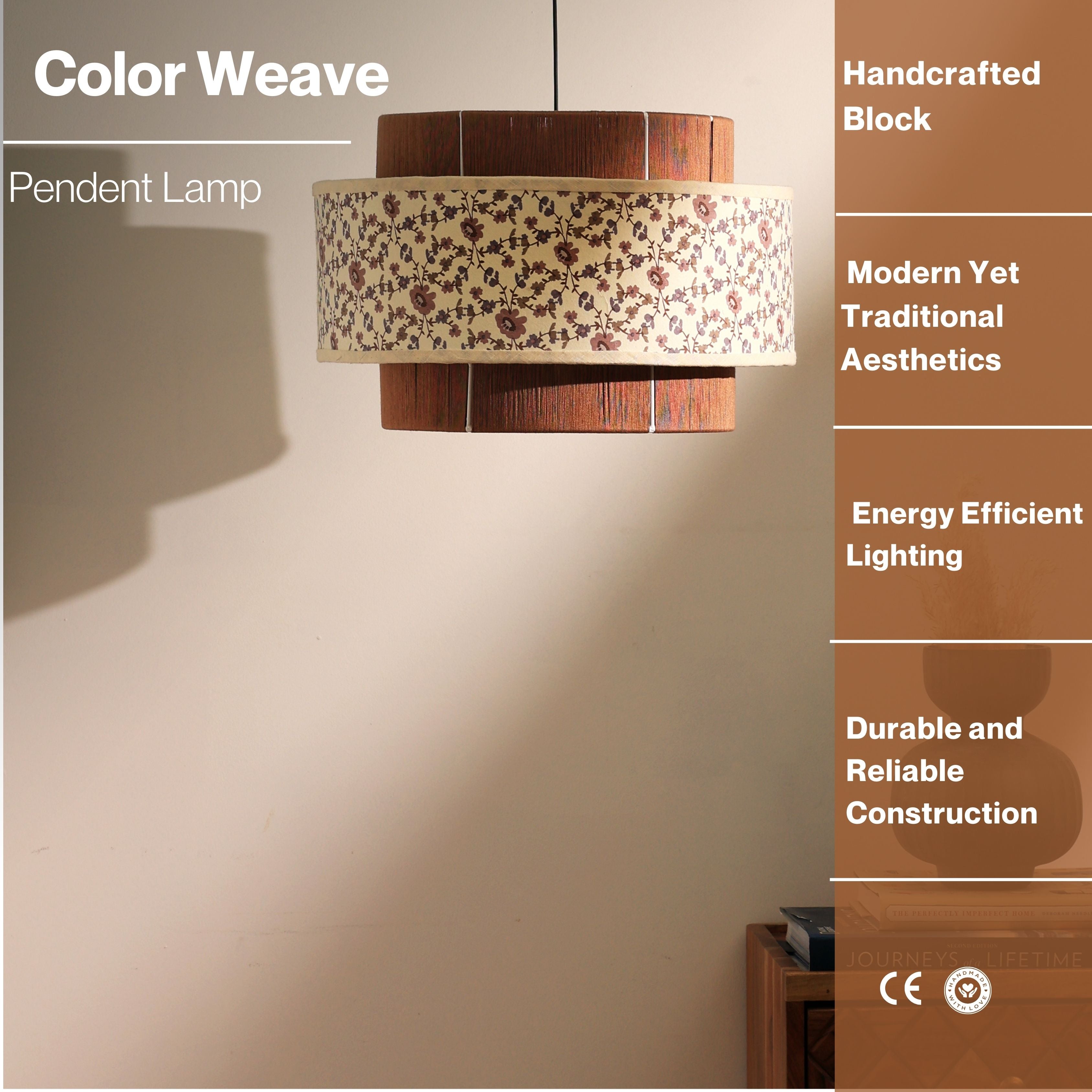 Colour Weave - Threading, Handmade, Scandi-Style Hanging Lamp