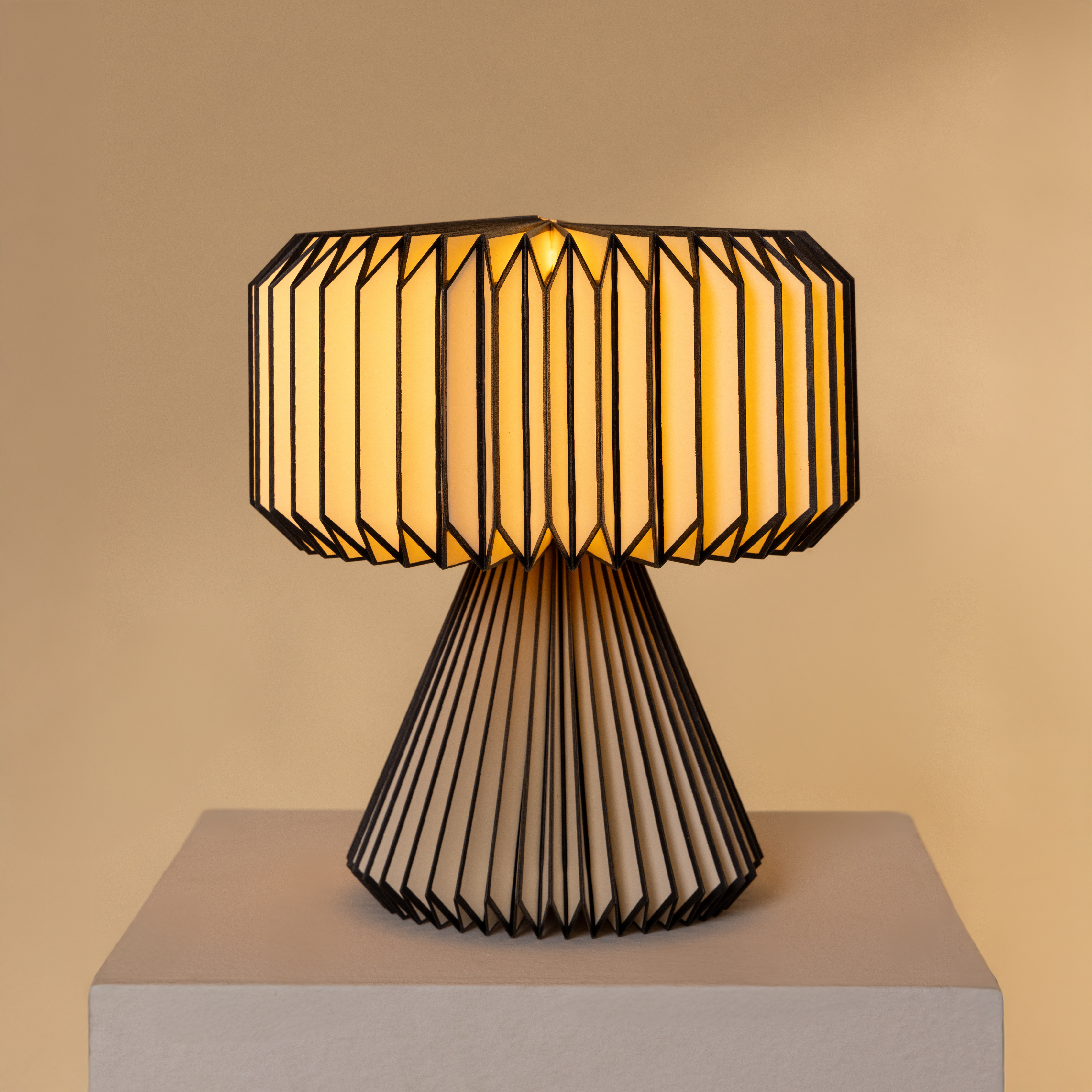 Orilamp - Origami Black (Placement Print) Table Lamp