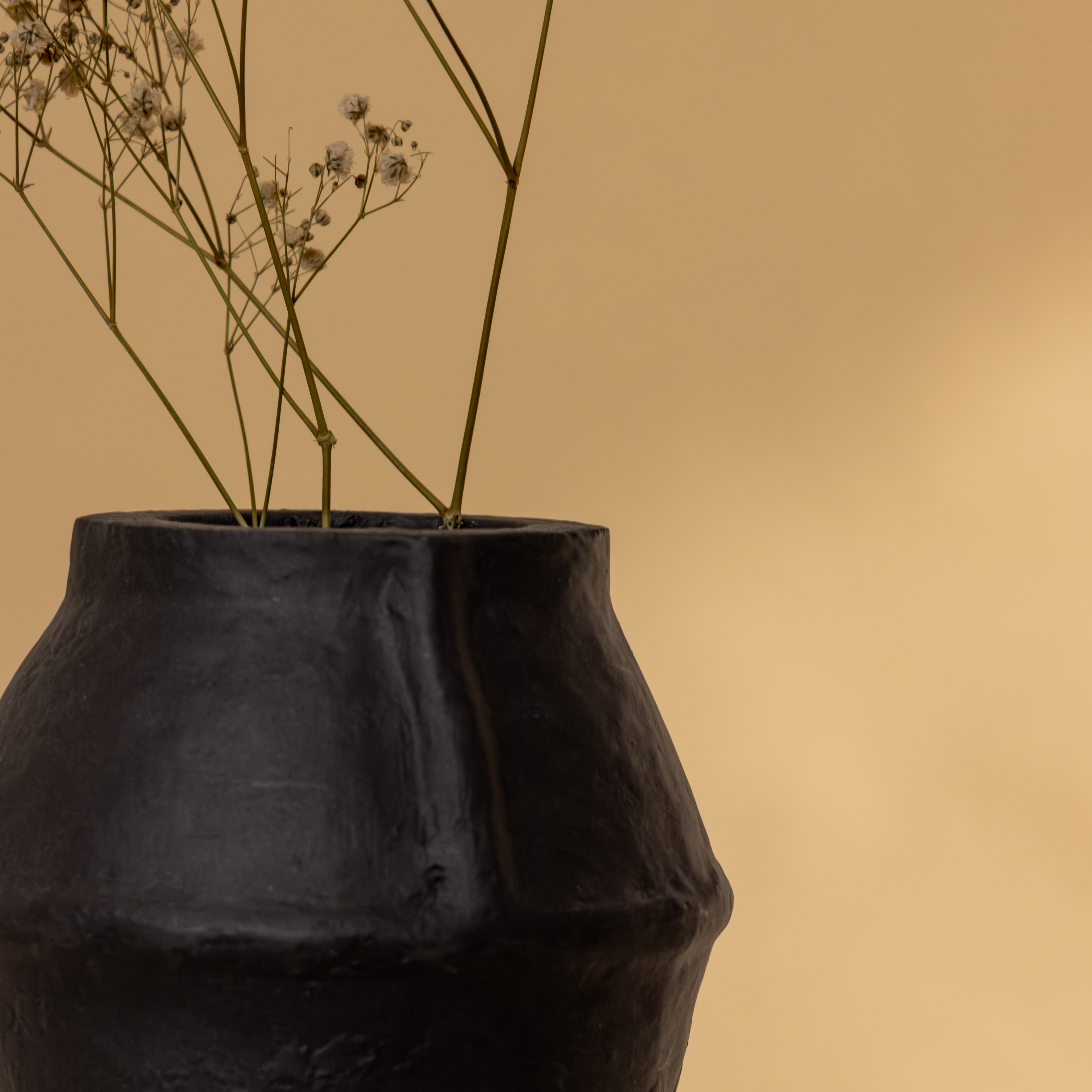 Paper Mache Vase - Black