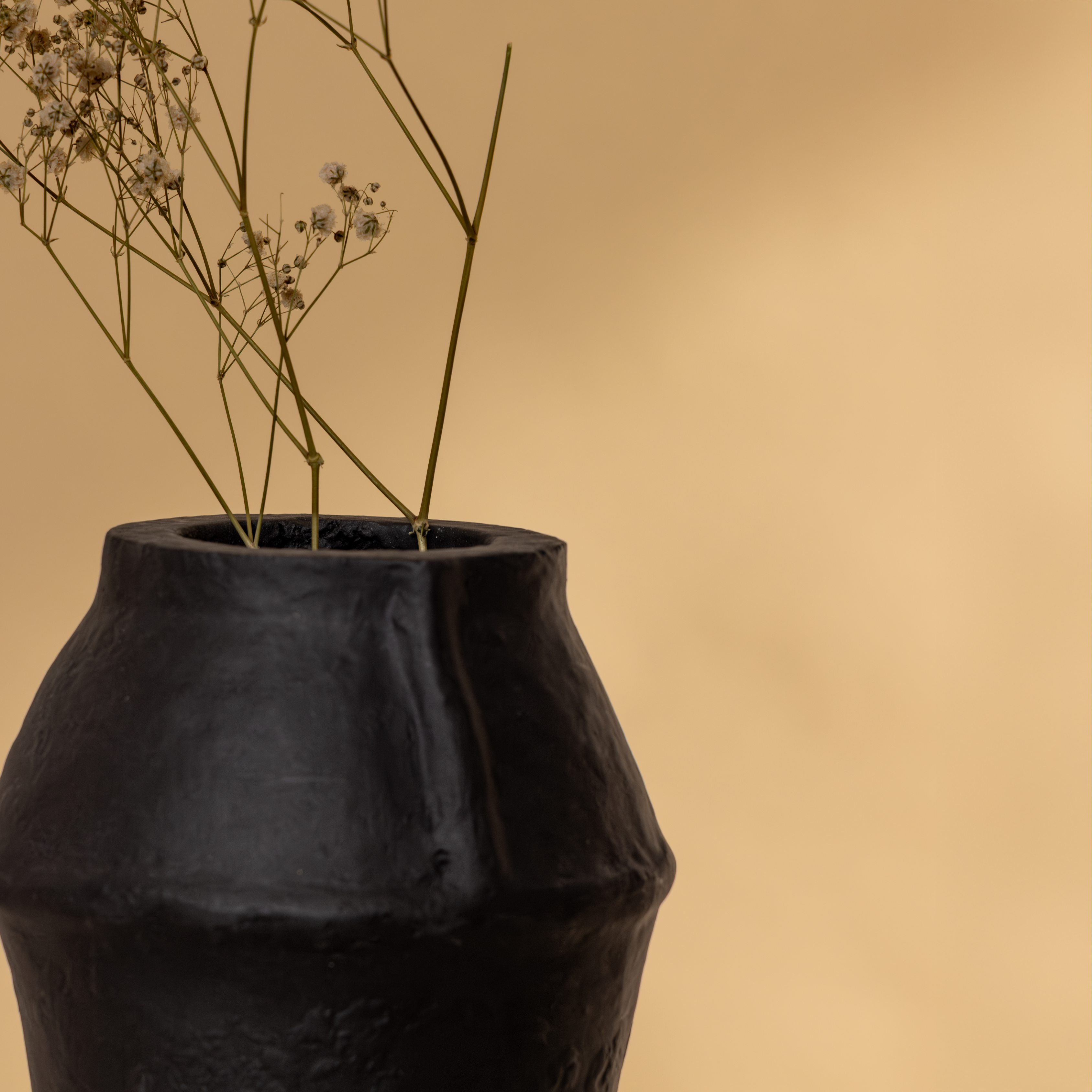 Paper Mache Vase - Black