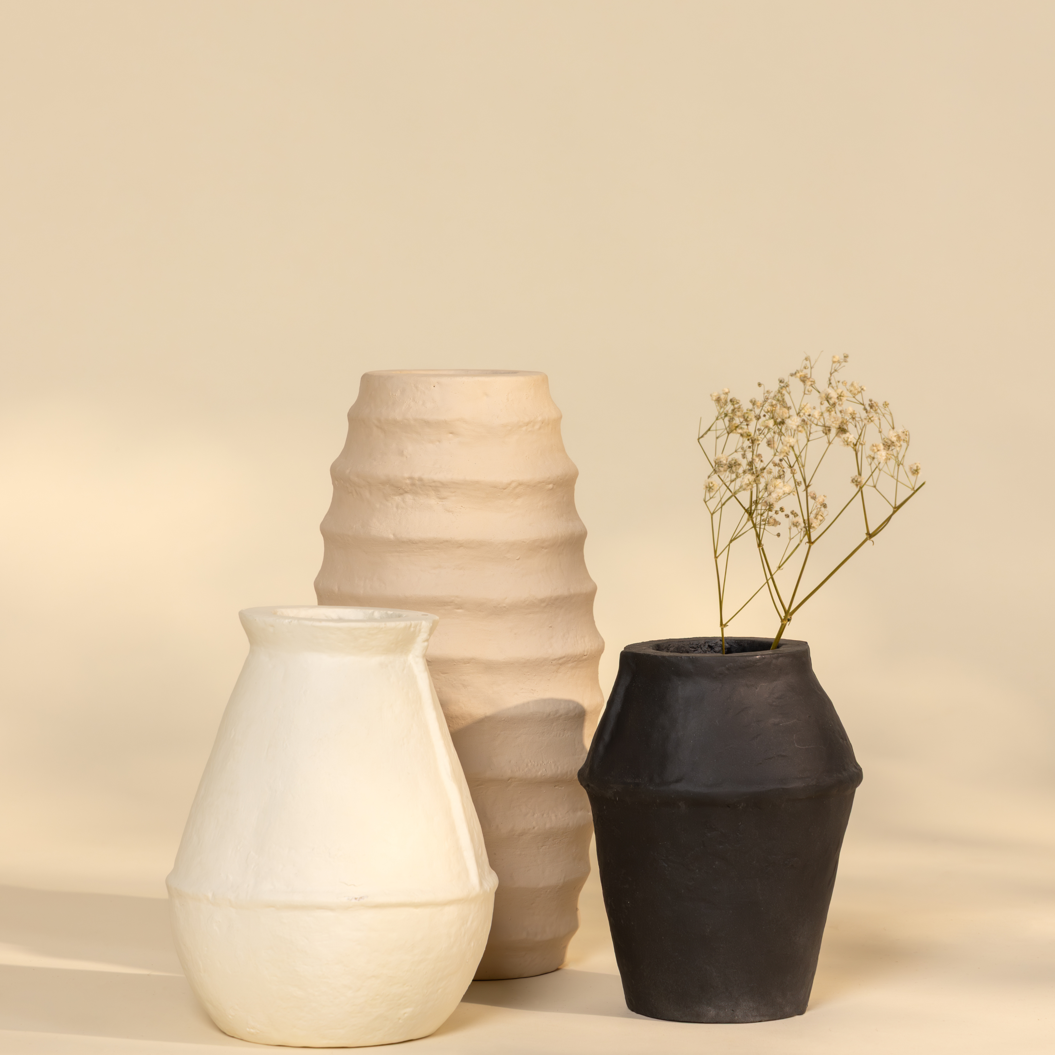 Paper Mache Vase - Black