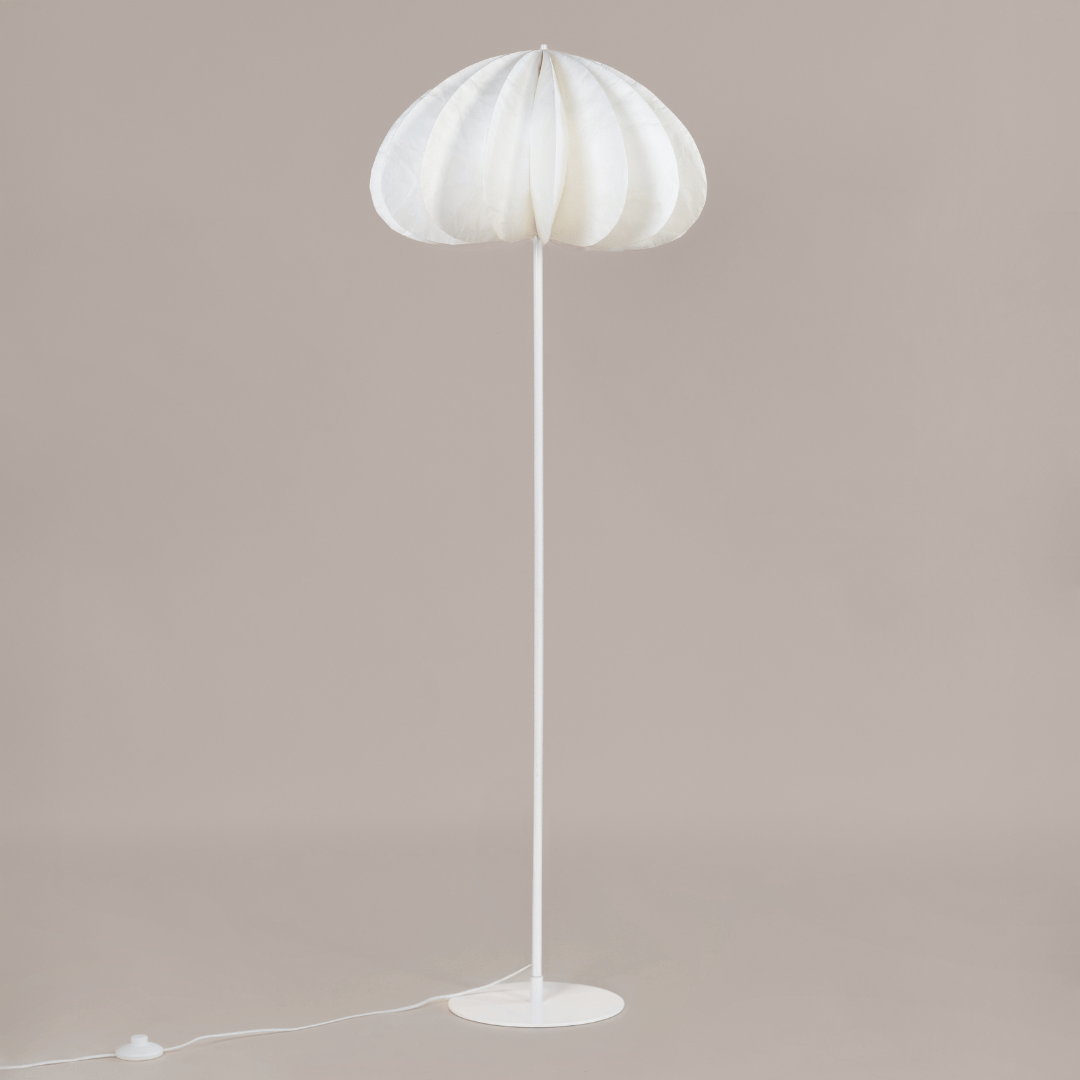 Daisy Origami floor lamp with a unique design on a plain background