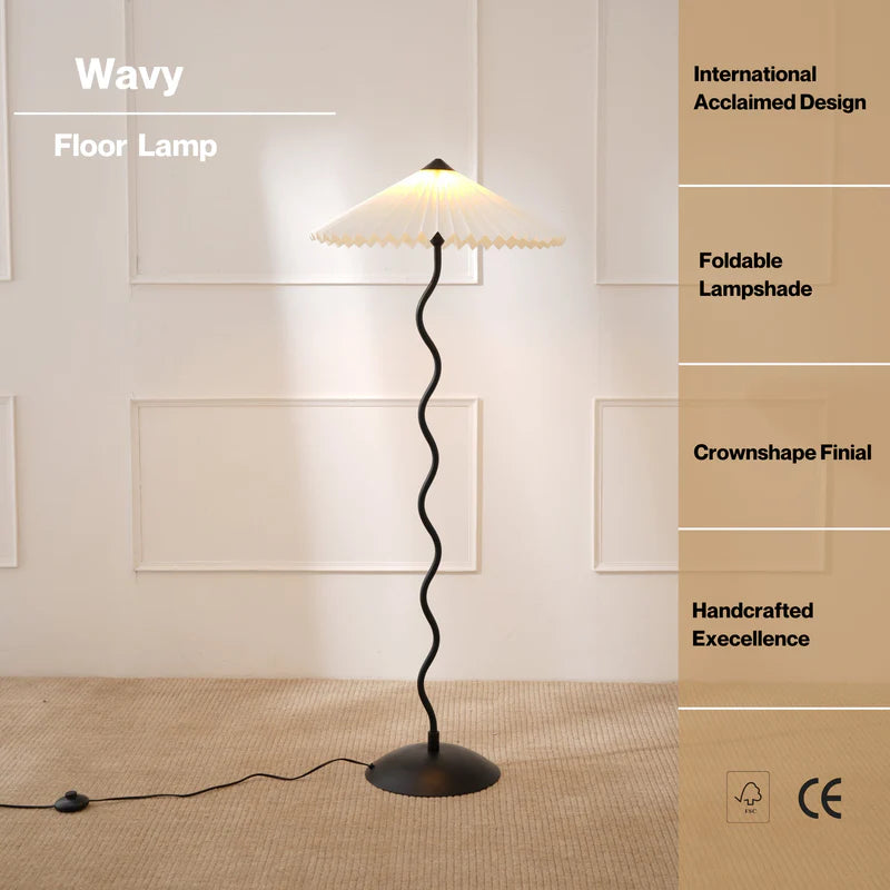 Wavy Floor Lamp - Cobalt Blue