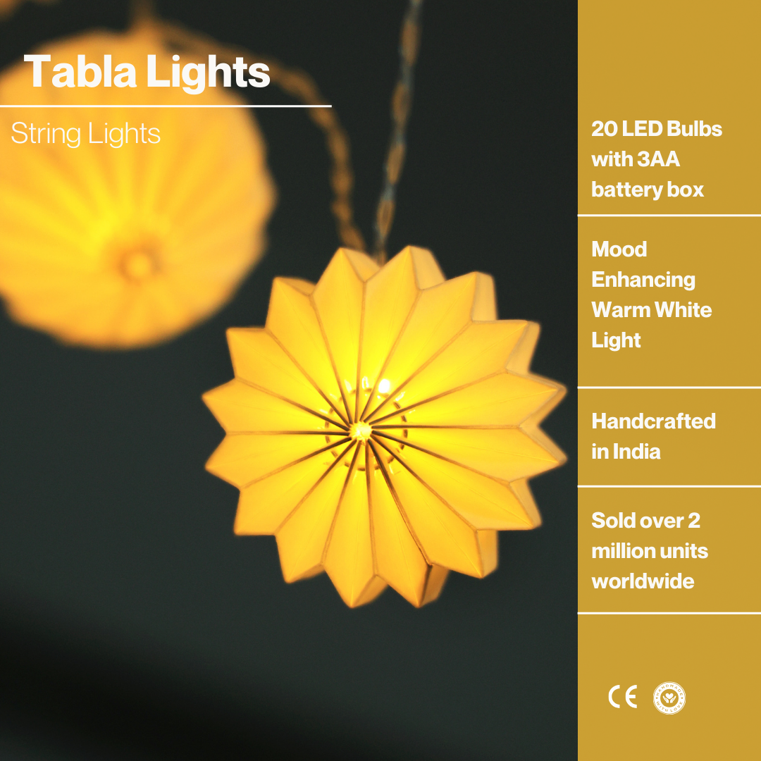 Tabla String Light, 10 ornaments, 350cm length