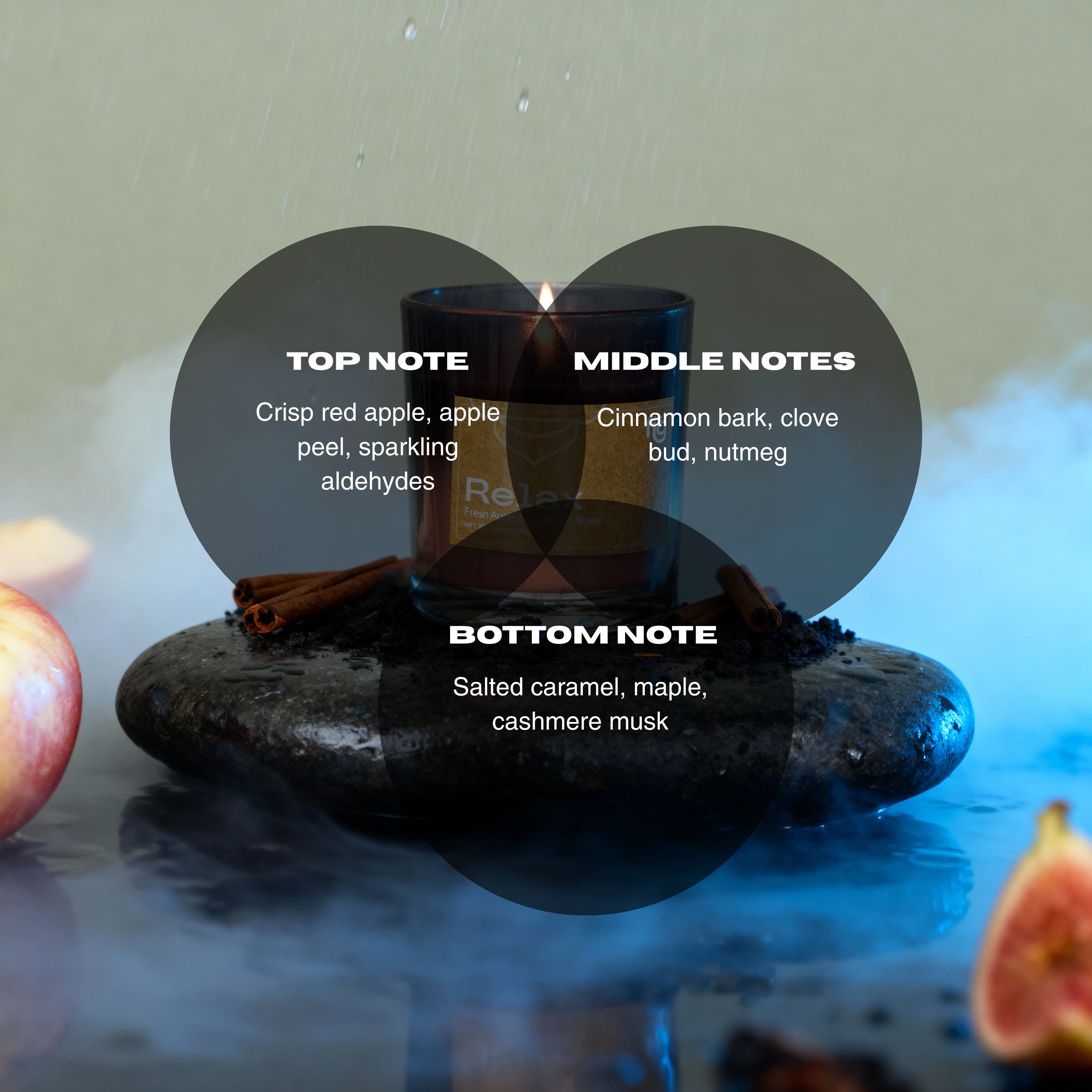 Relax Apple & Cinnamon Vegan Wax Scented Candle