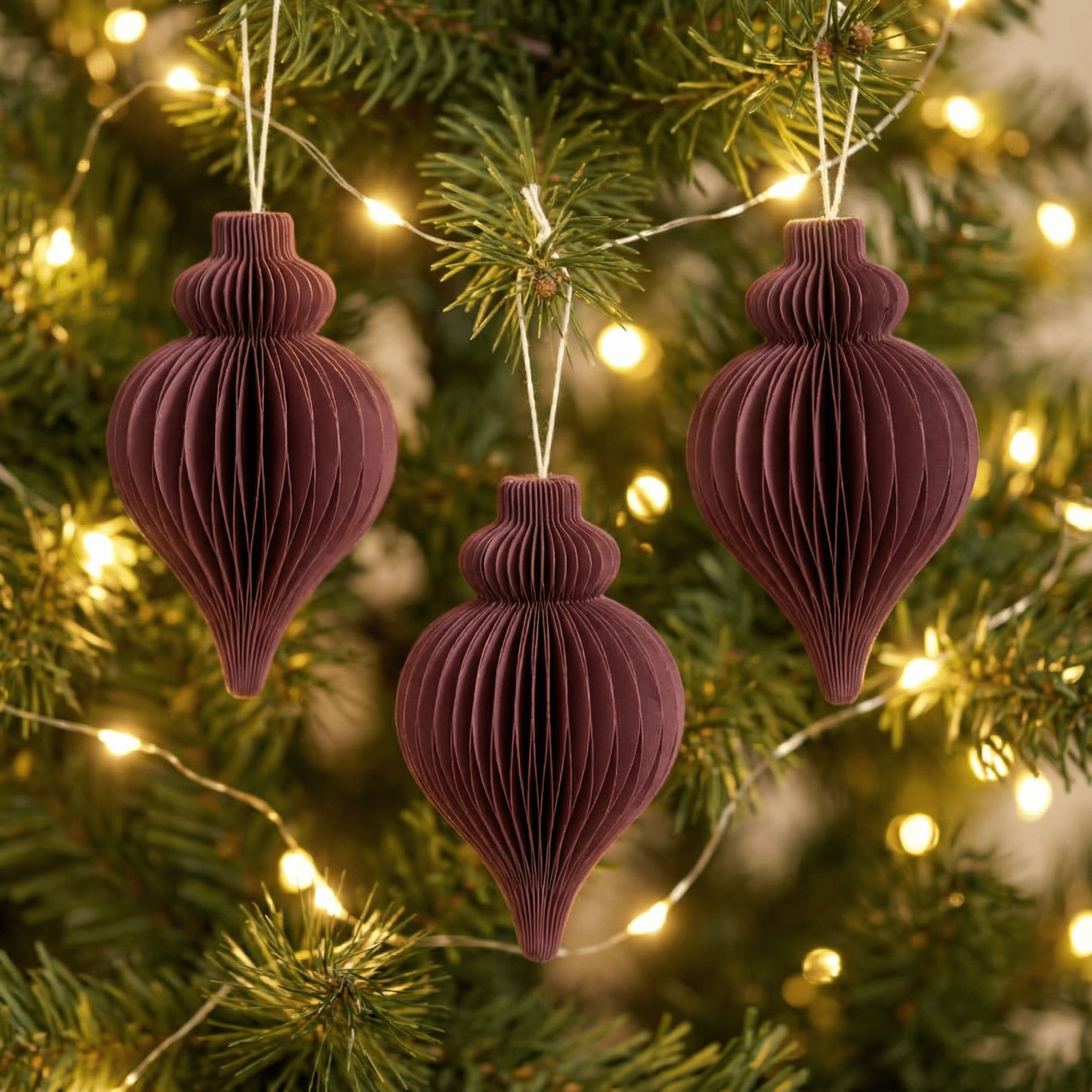 Christmas Ornaments - Festive Red - Pack of 3