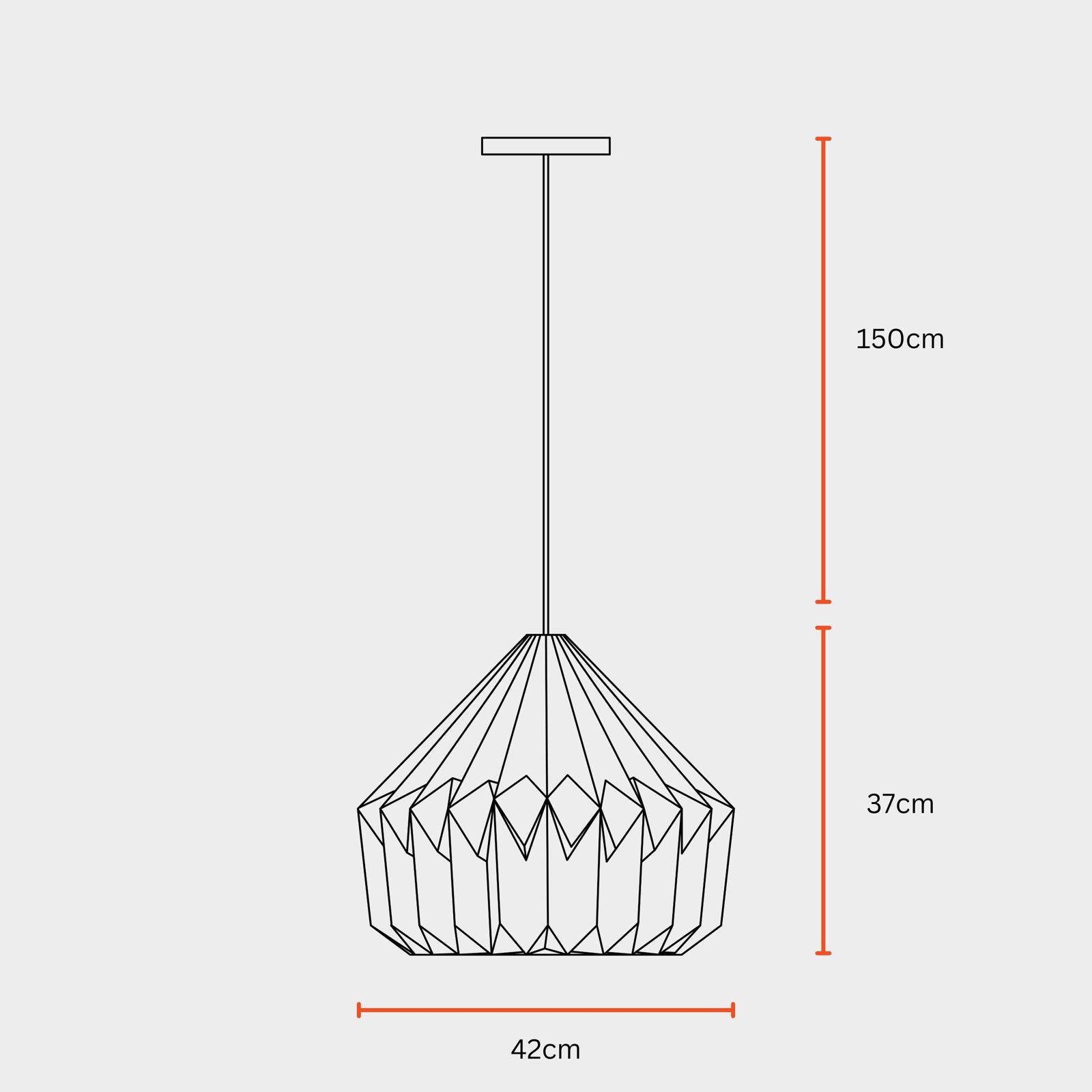 Canvas Origami Pendant Lamp - Paper Origami Pendant LIght, Handpleating Hanging Light, Origami Lampshade - FIG Living -