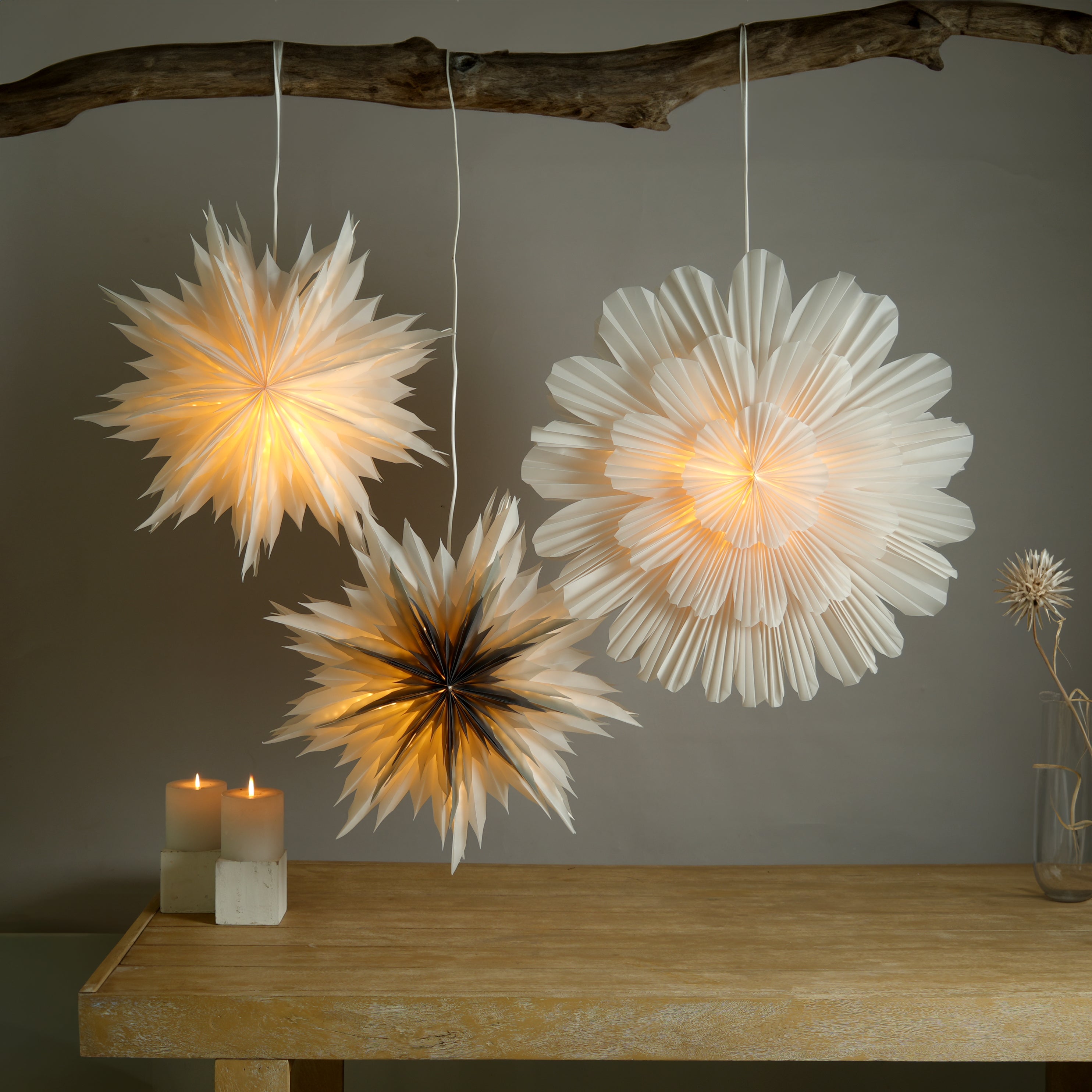 Frill Flower Star- Flower Festive Light- Christmas Decor Hanging