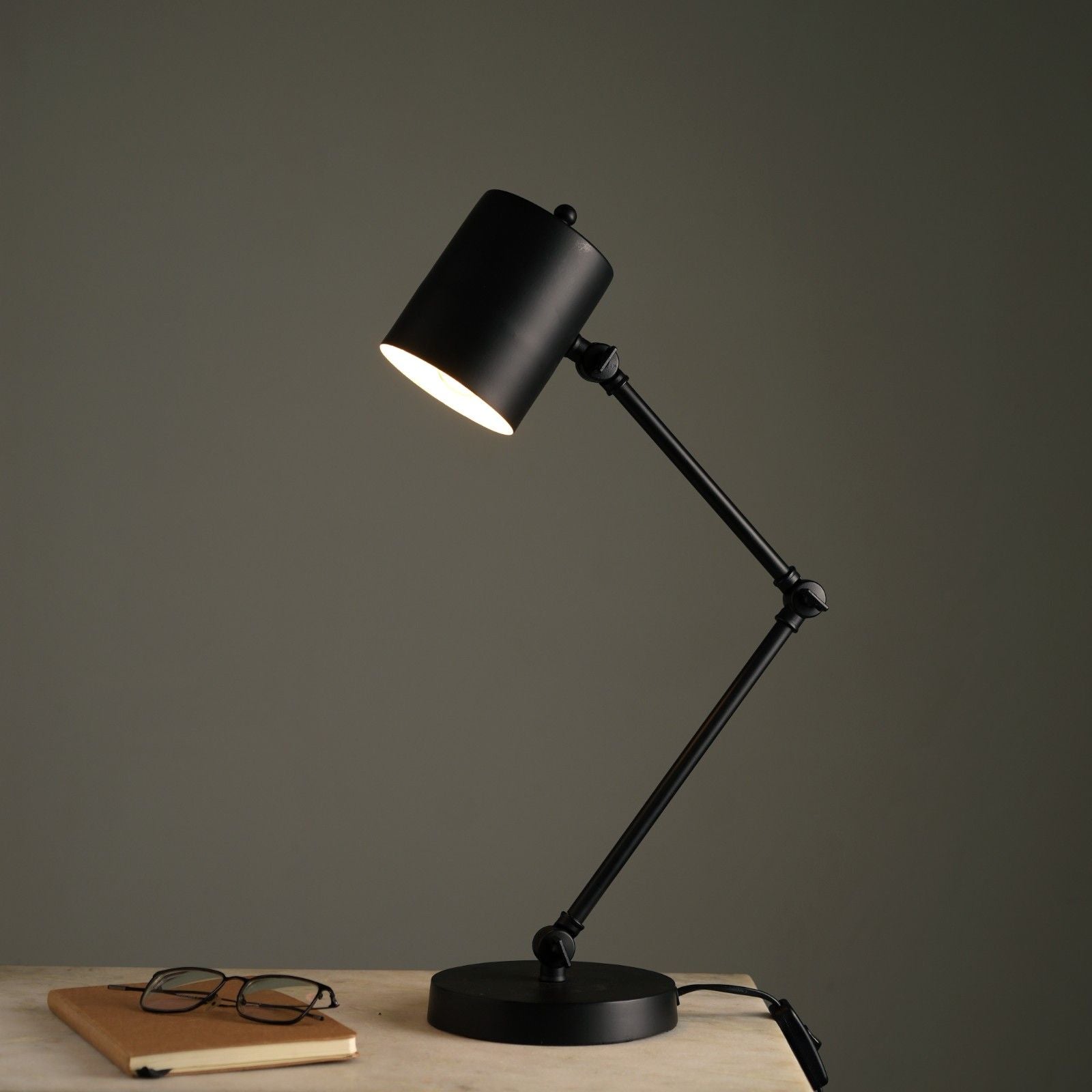 Book Boom Lamp - Black, Modern Scandinavian Design, Premium Metallic Finish, Elegant Swivels