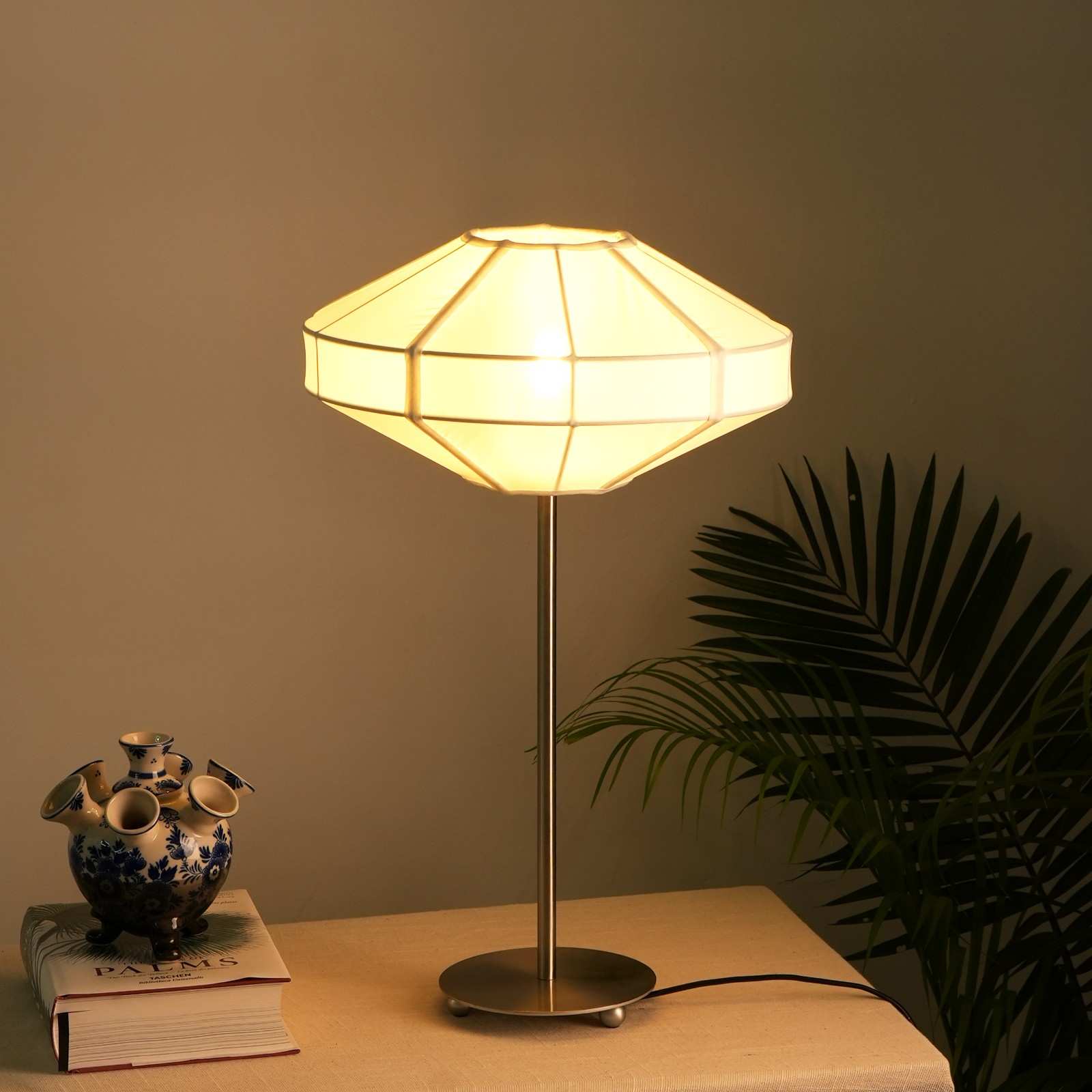 Luxe Collection - Stockholm Lamp  - Premium Chiffon Fabric, Metallic Spacer, Soft Warm Glow, Mood Enhancement Lighting
