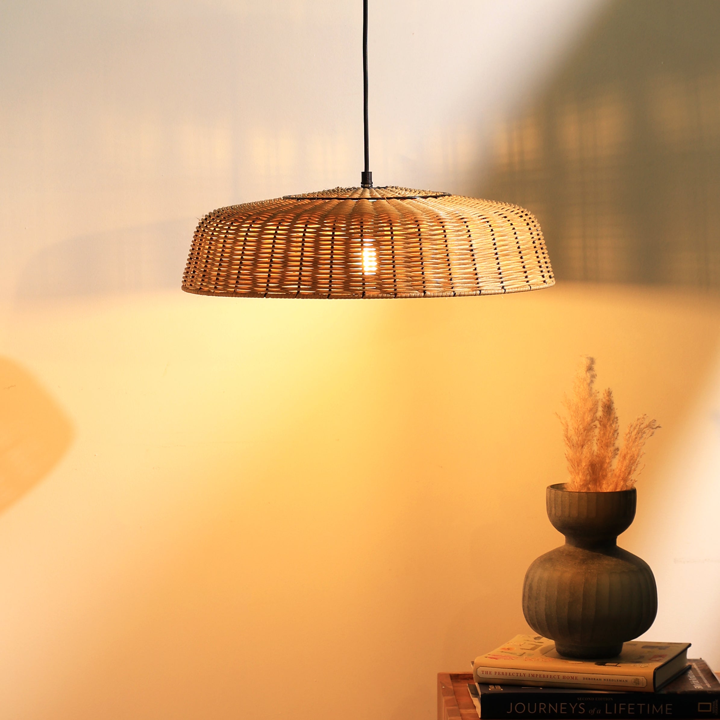 Natural Opulence - Natural Rattan and Cane, Hanging Lamp, Handmade in India