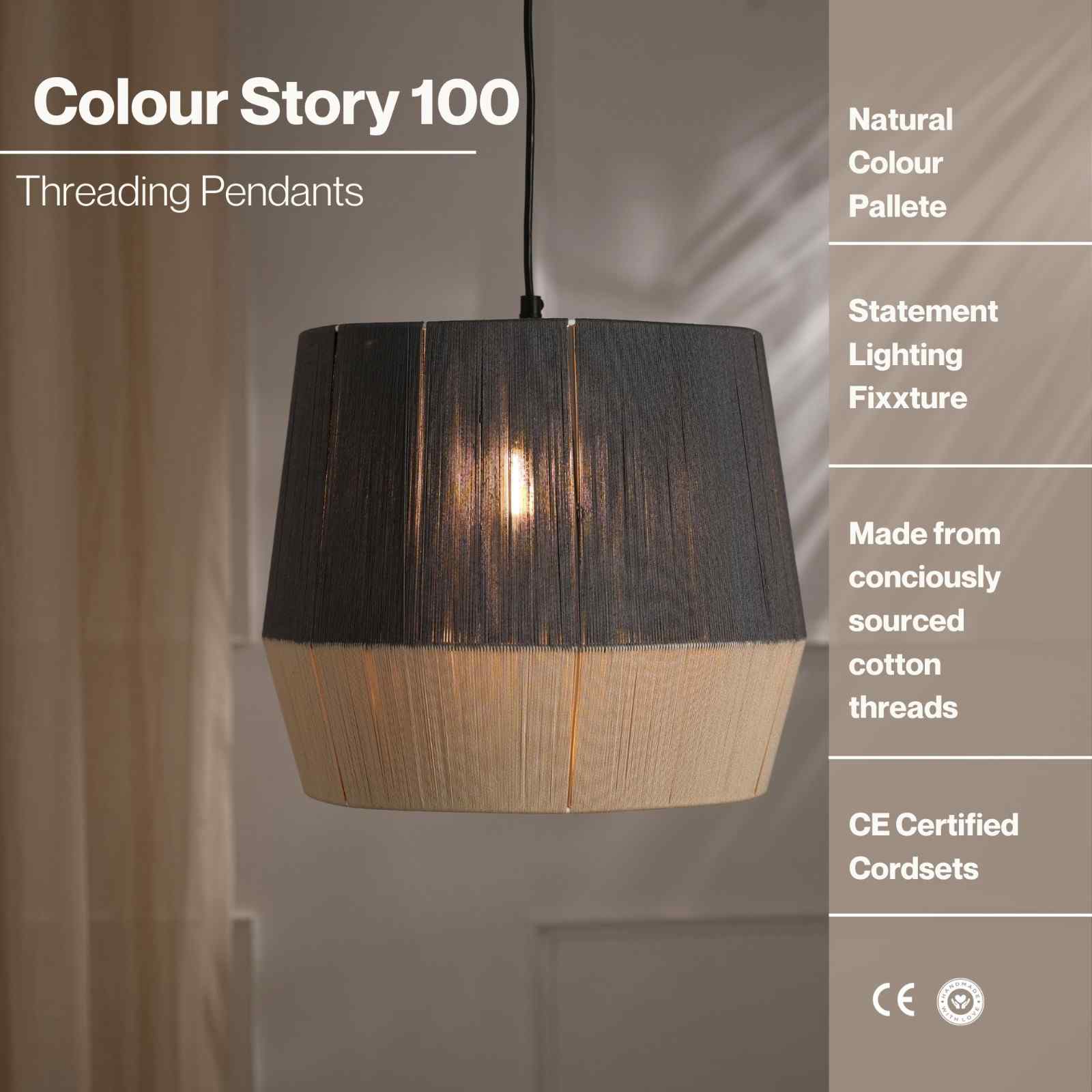 Colour Story 100 - Limited Edition Threading Pattern, Cotton Threading Lampshade, Sturdy Construction