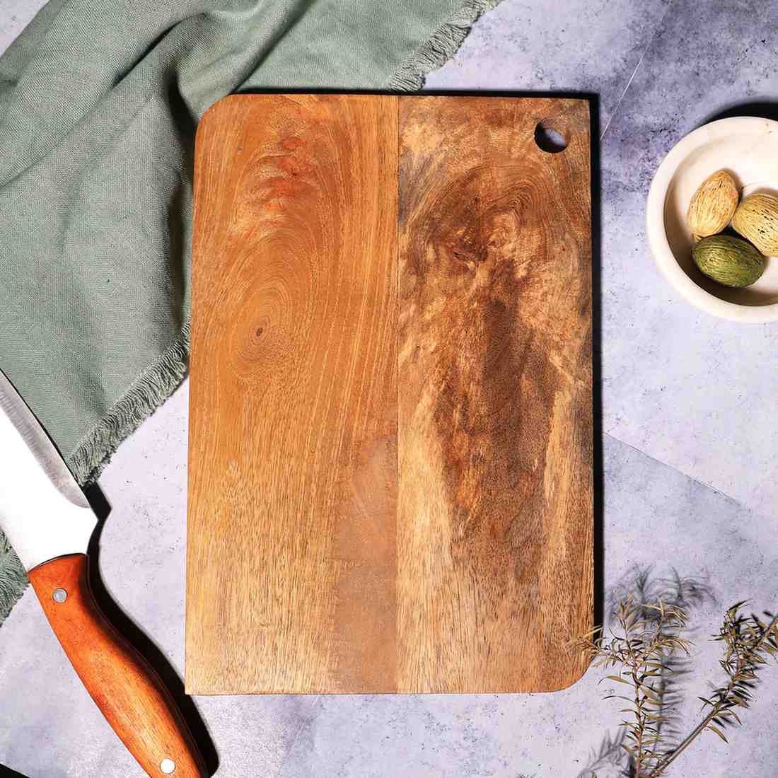 Wooden Chopping Board, Mango Wood, Food Grade Polish, Dishwasher Safe
