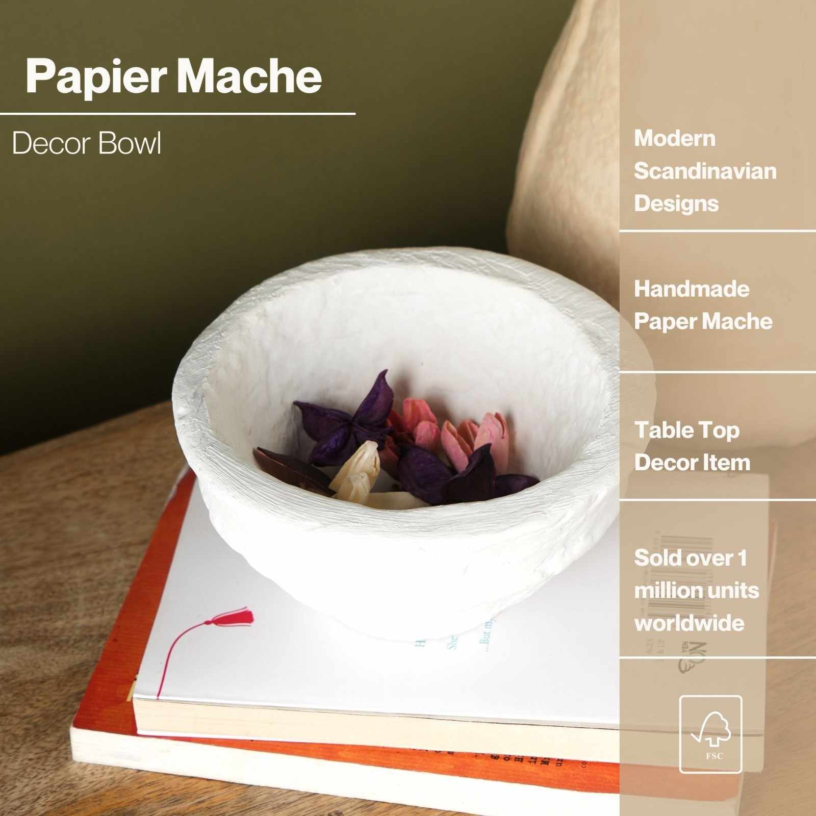 Paper Mache Bowl, Sculpture Tabletop
