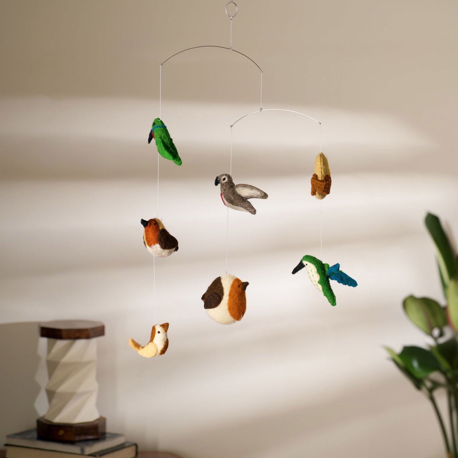 Felt Ornaments Hanging Mobile (Birds) - Kids hanging wall Decor, Ornaments, Hanging Mobiles made from Wool - FIG Living - Felt Ornaments Hanging Mobile (Birds) - Kids hanging wall Decor, Ornaments, Hanging Mobiles made from Wool - FIG Living