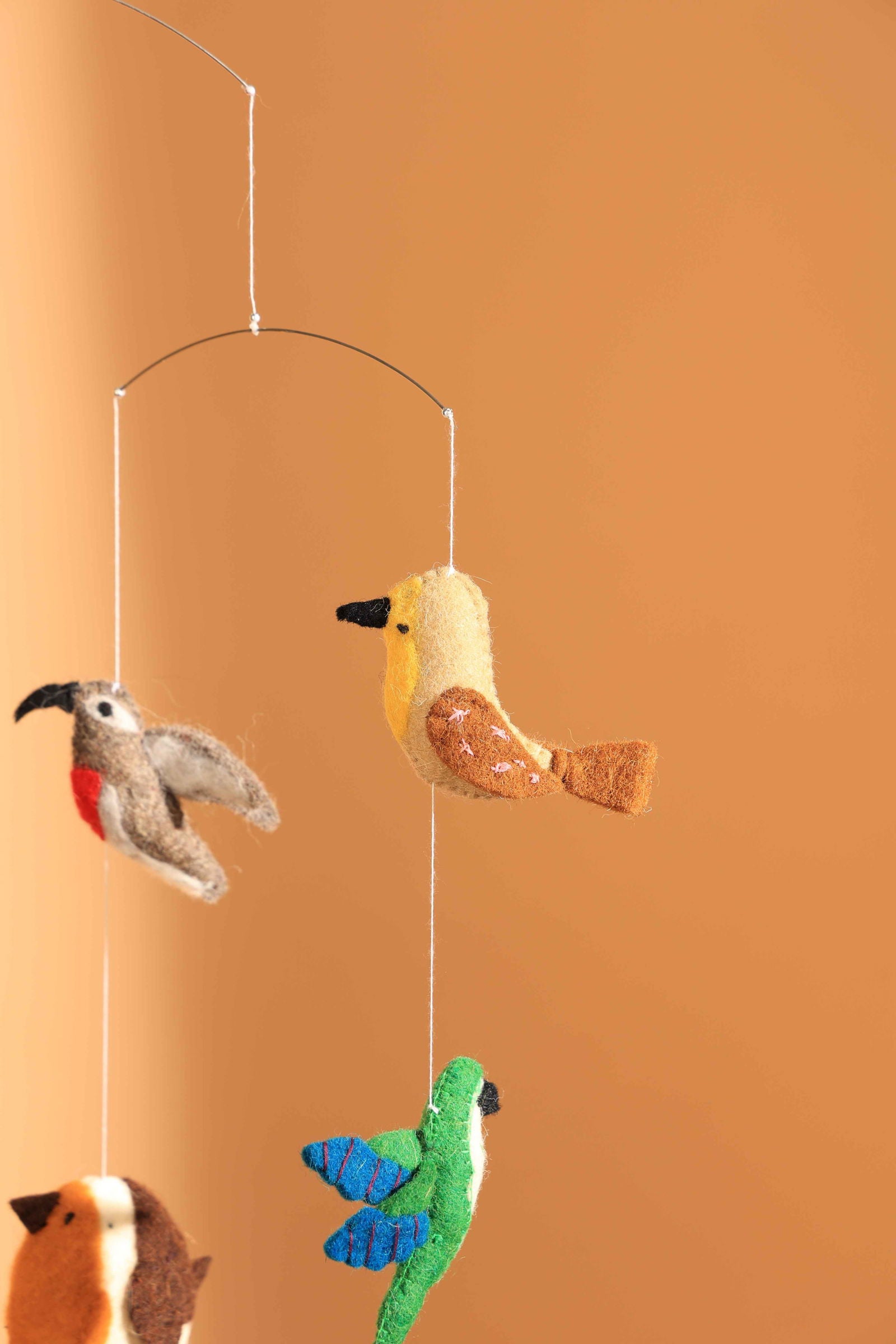 Felt Ornaments Hanging Mobile (Birds) - Kids hanging wall Decor, Ornaments, Hanging Mobiles made from Wool - FIG Living - Felt Ornaments Hanging Mobile (Birds) - Kids hanging wall Decor, Ornaments, Hanging Mobiles made from Wool - FIG Living