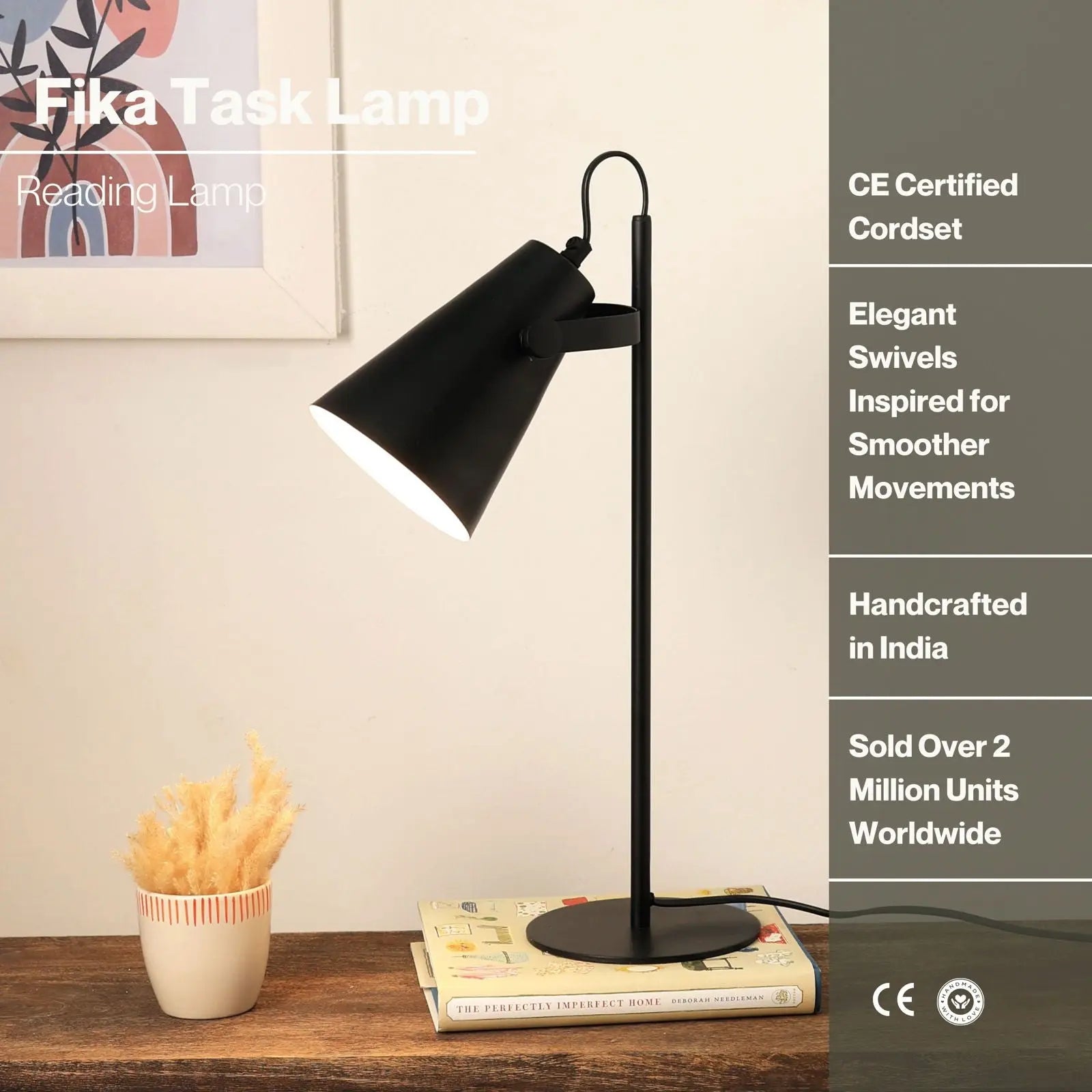 Fika Task Study Table Lamp - Modern Scandinavian Design Desk lamp, Modern Bedside Lamp, Easy Installation - FIG Living - Fika Task Study Table Lamp - Modern Scandinavian Design Desk lamp, Modern Bedside Lamp, Easy Installation - FIG Living