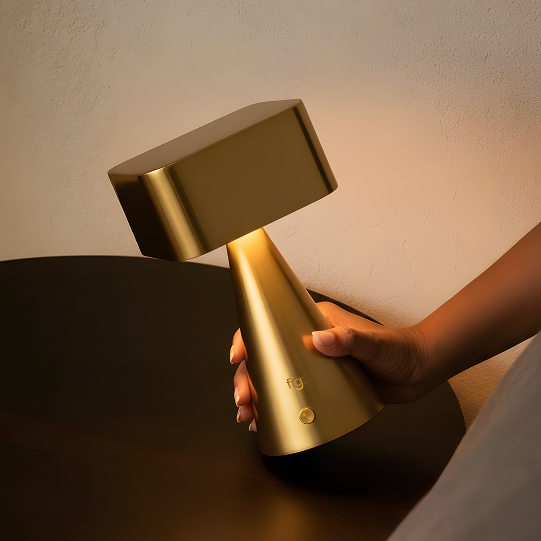 Chrome Portable Lamp Gold