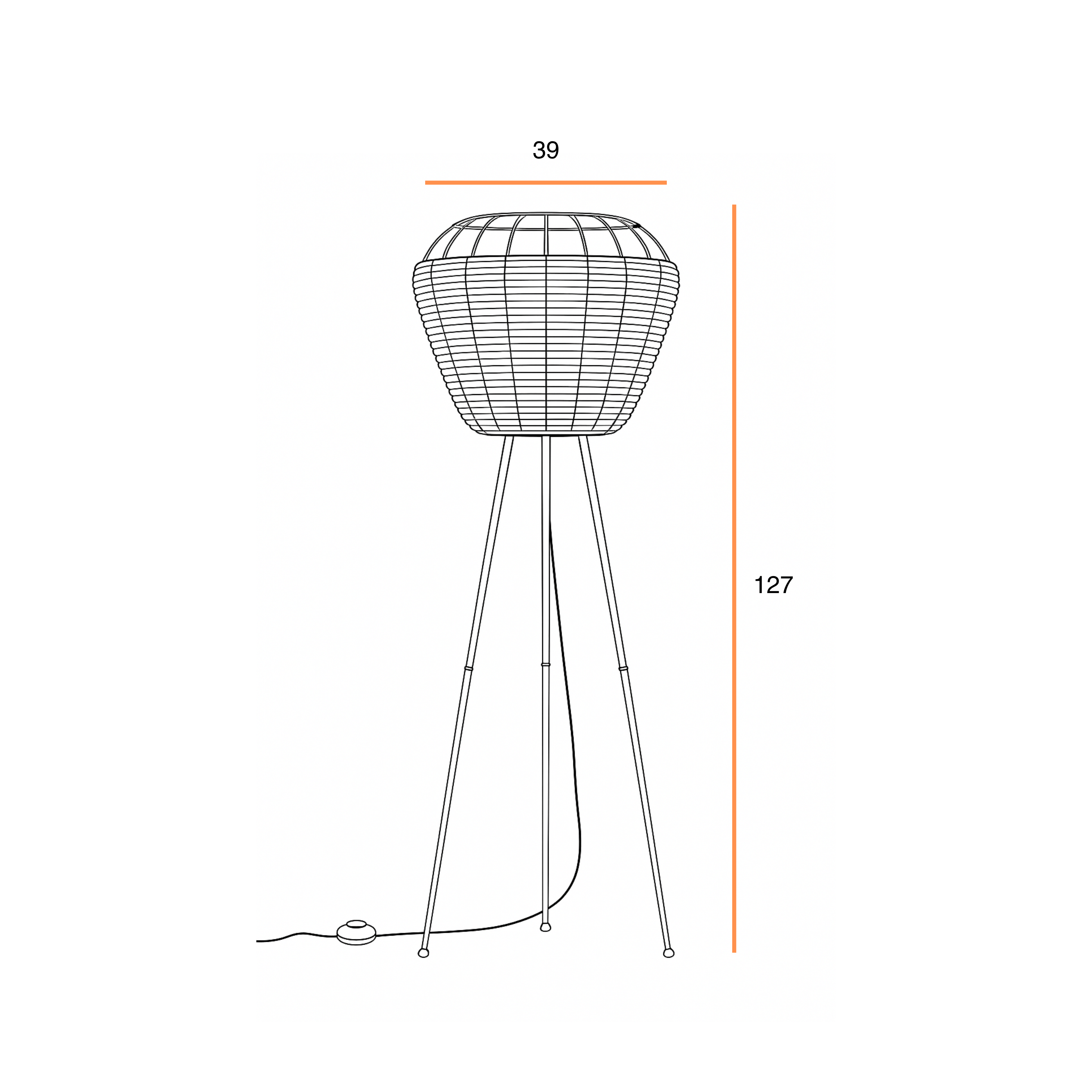 Meiji Collection - Tripod Floor Lamp