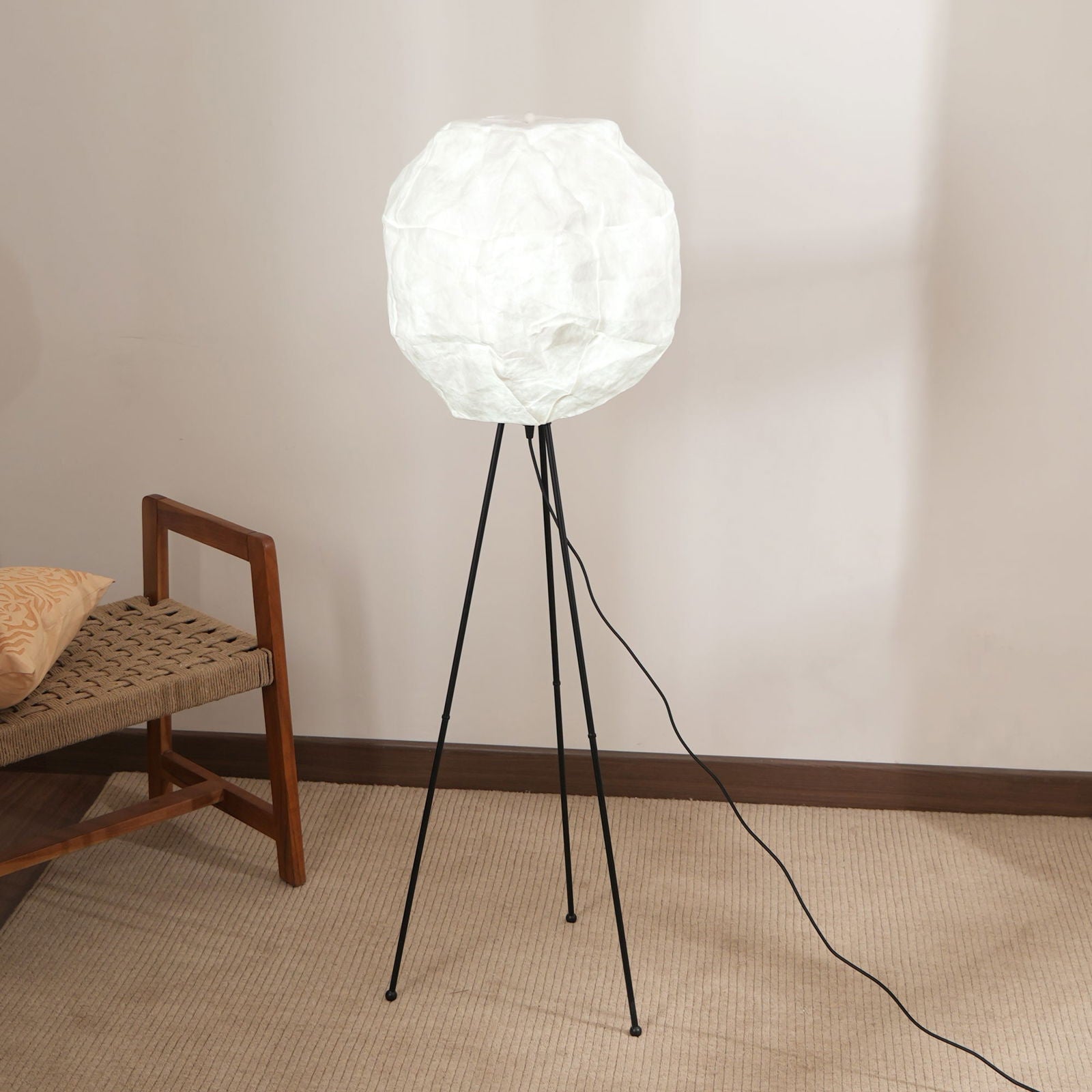 Luna Floor Lamp - Tripod Floor Lamp, Innovative Handcrafted Design, Recycled Polyethylene and Metal made standing light - FIG Living -