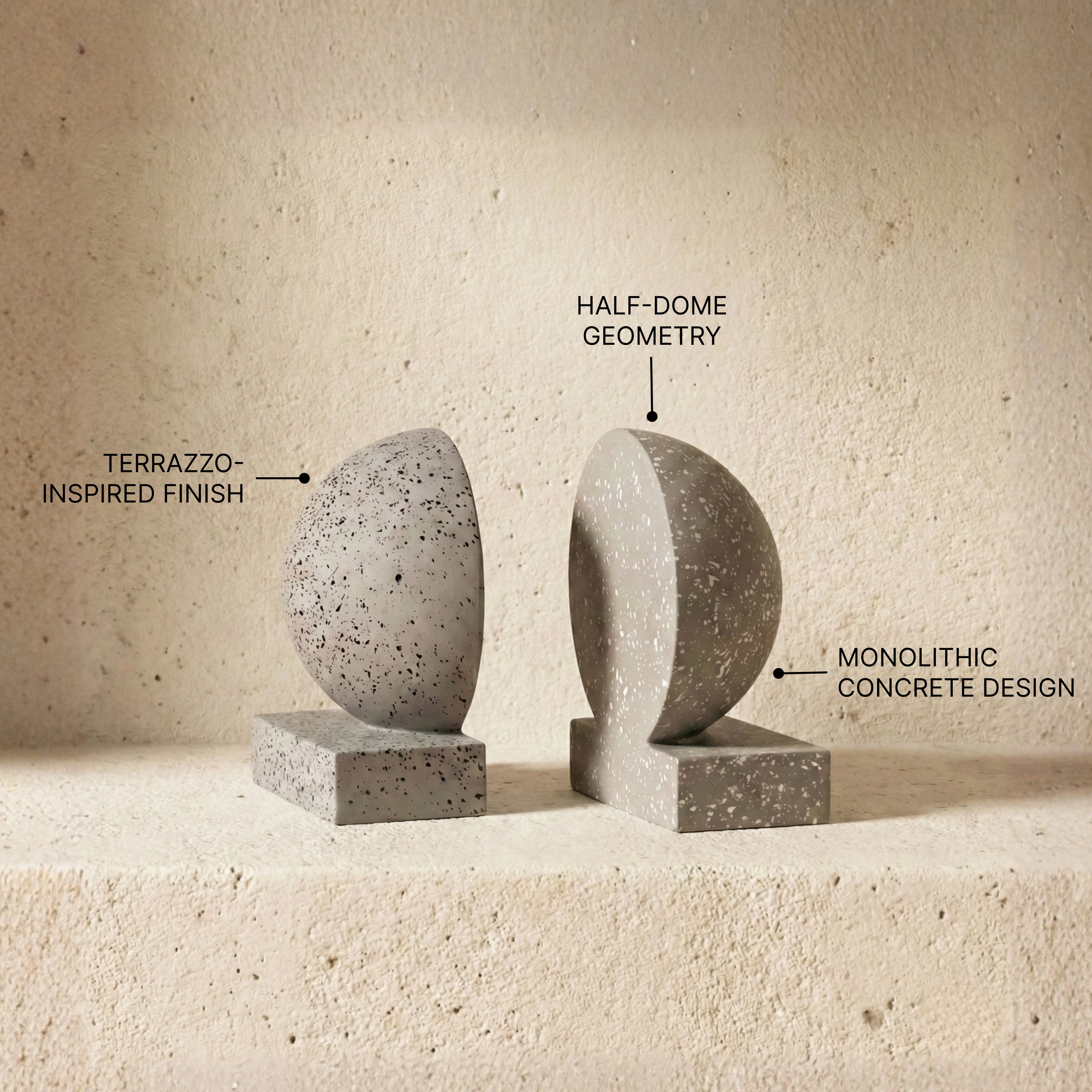Monolith Bookends - Grey