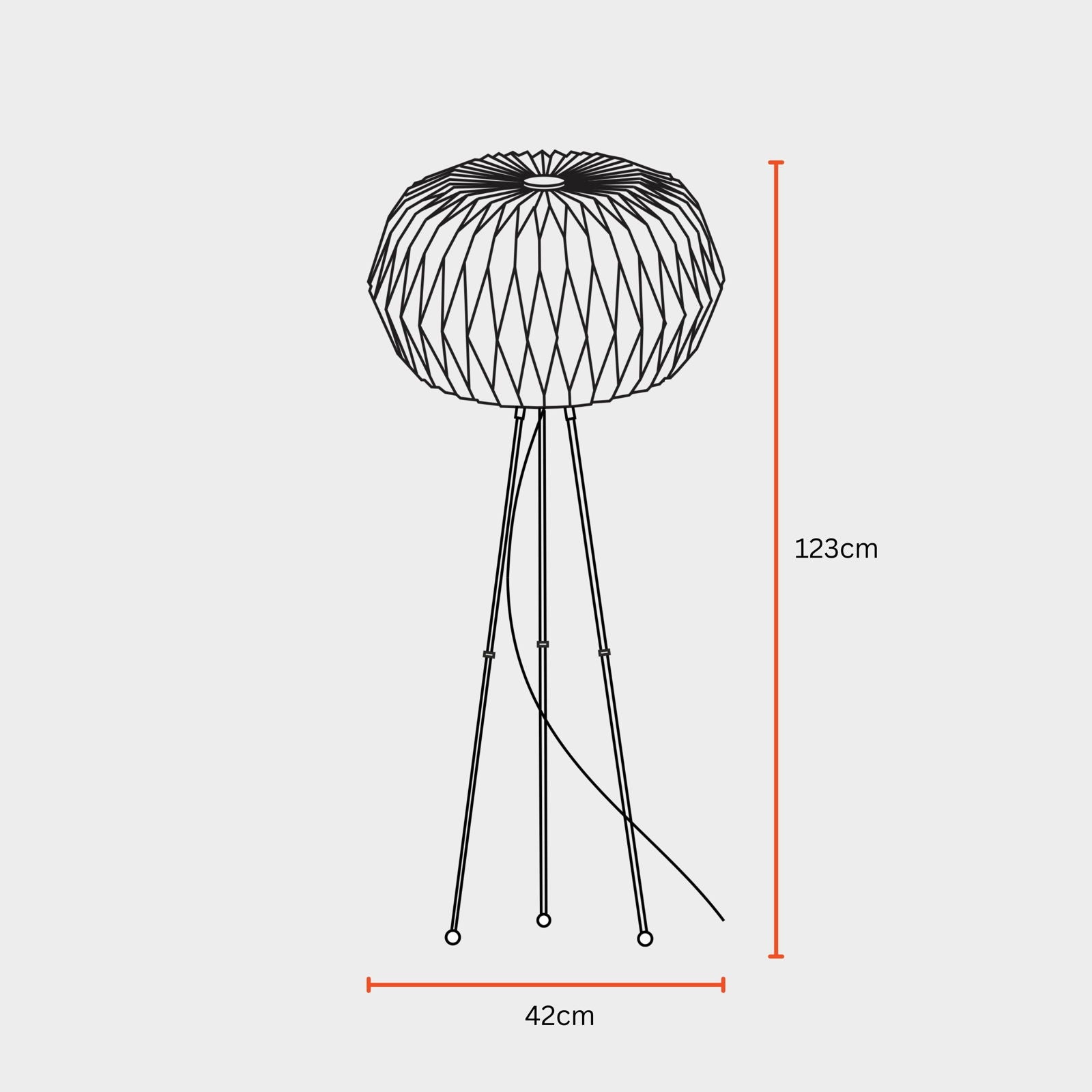 Ori Floor Lamp - Origami, Linen Floor Light, Knock Down Tripod Standing Lamp - FIG Living -