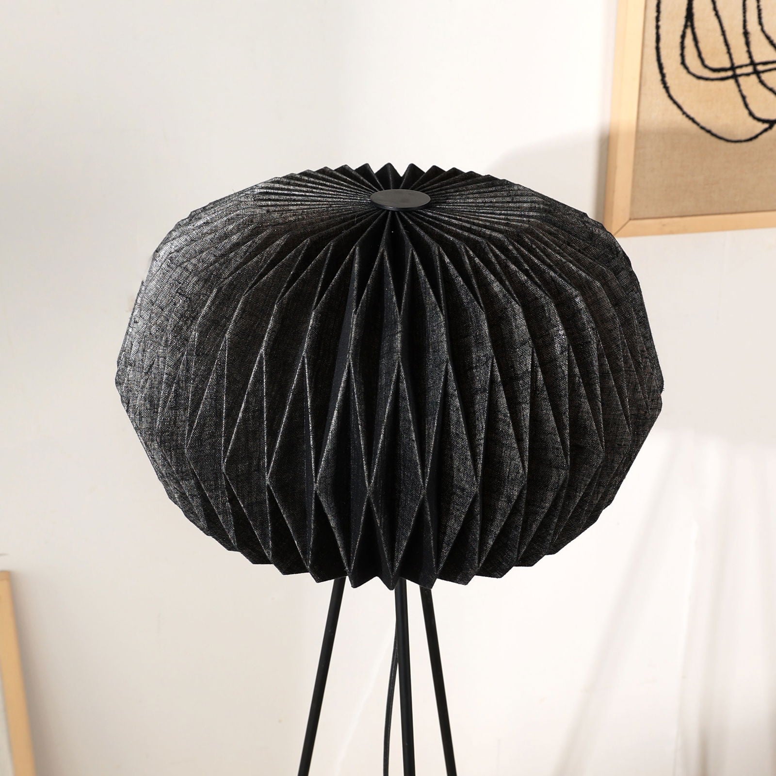 Ori Floor Lamp - Origami, Linen Floor Light, Knock Down Tripod Standing Lamp - FIG Living - Ori Floor Lamp - Origami, Linen Floor Light, Knock Down Tripod Standing Lamp Image