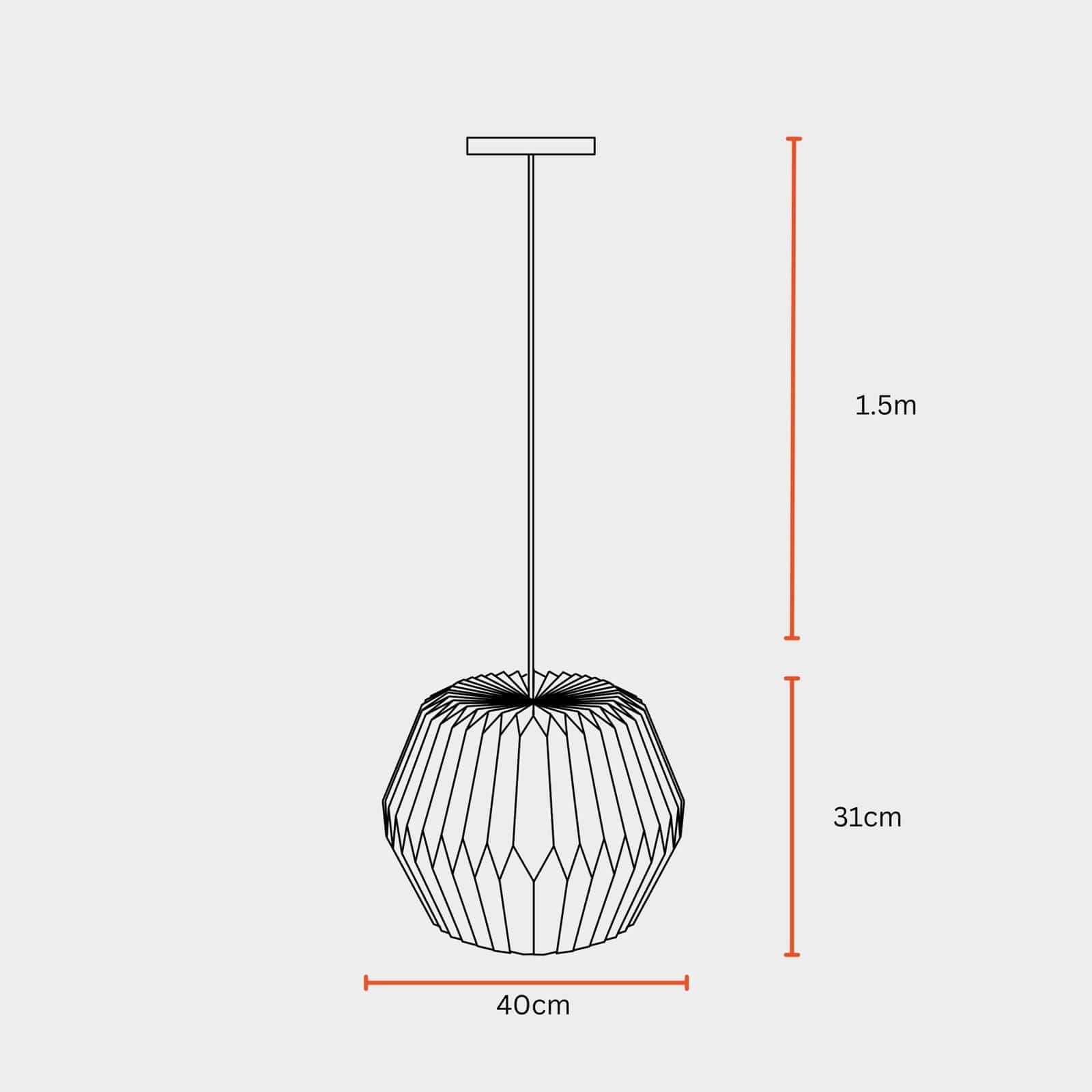 Tabla Origami Pendant Lamp - Paper Origami Pendant Light, Handpleating, Origami Lampshade Hanging Light, Scandinavian Design - FIG Living -