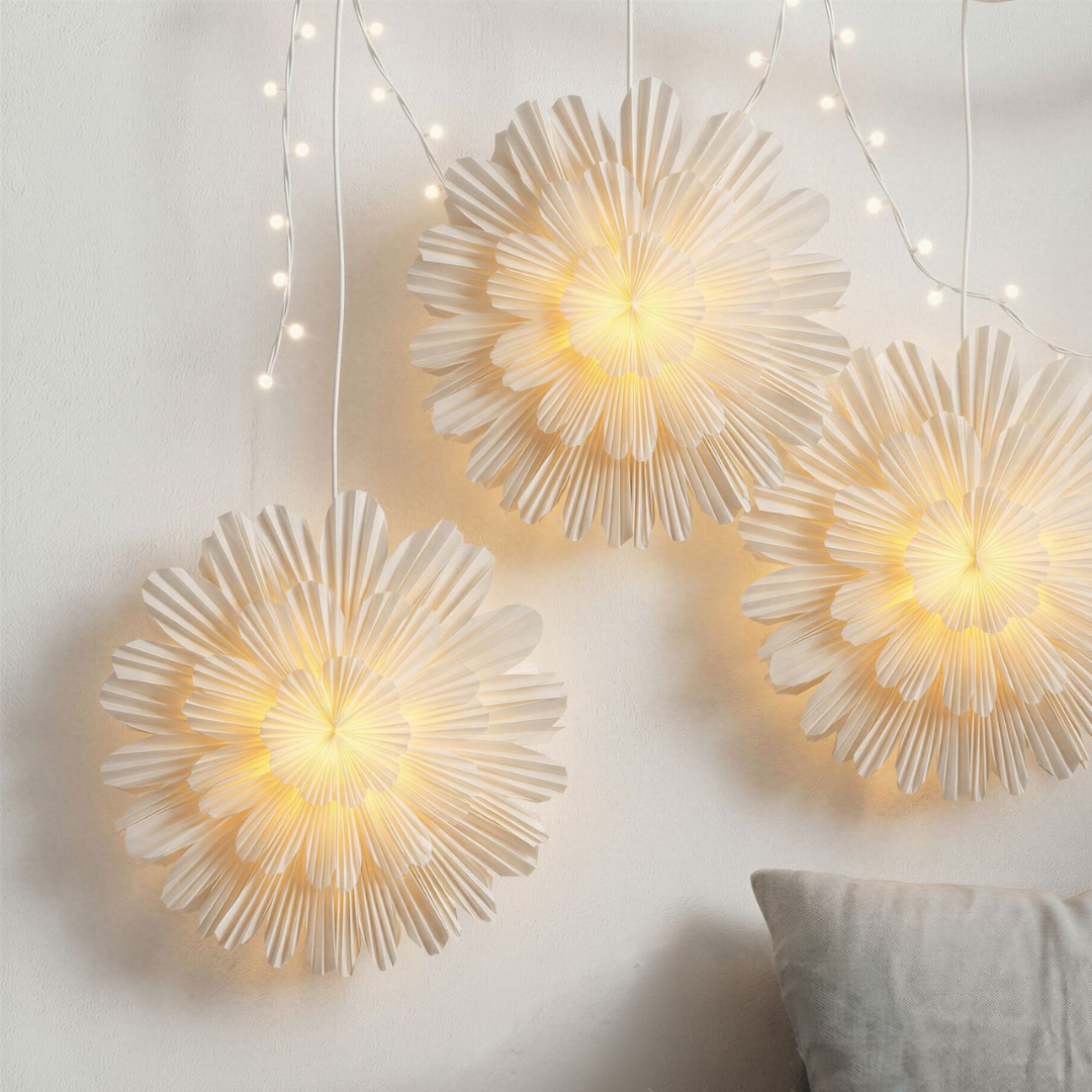Frill Flower Star- Flower Festive Light- Christmas Decor Hanging