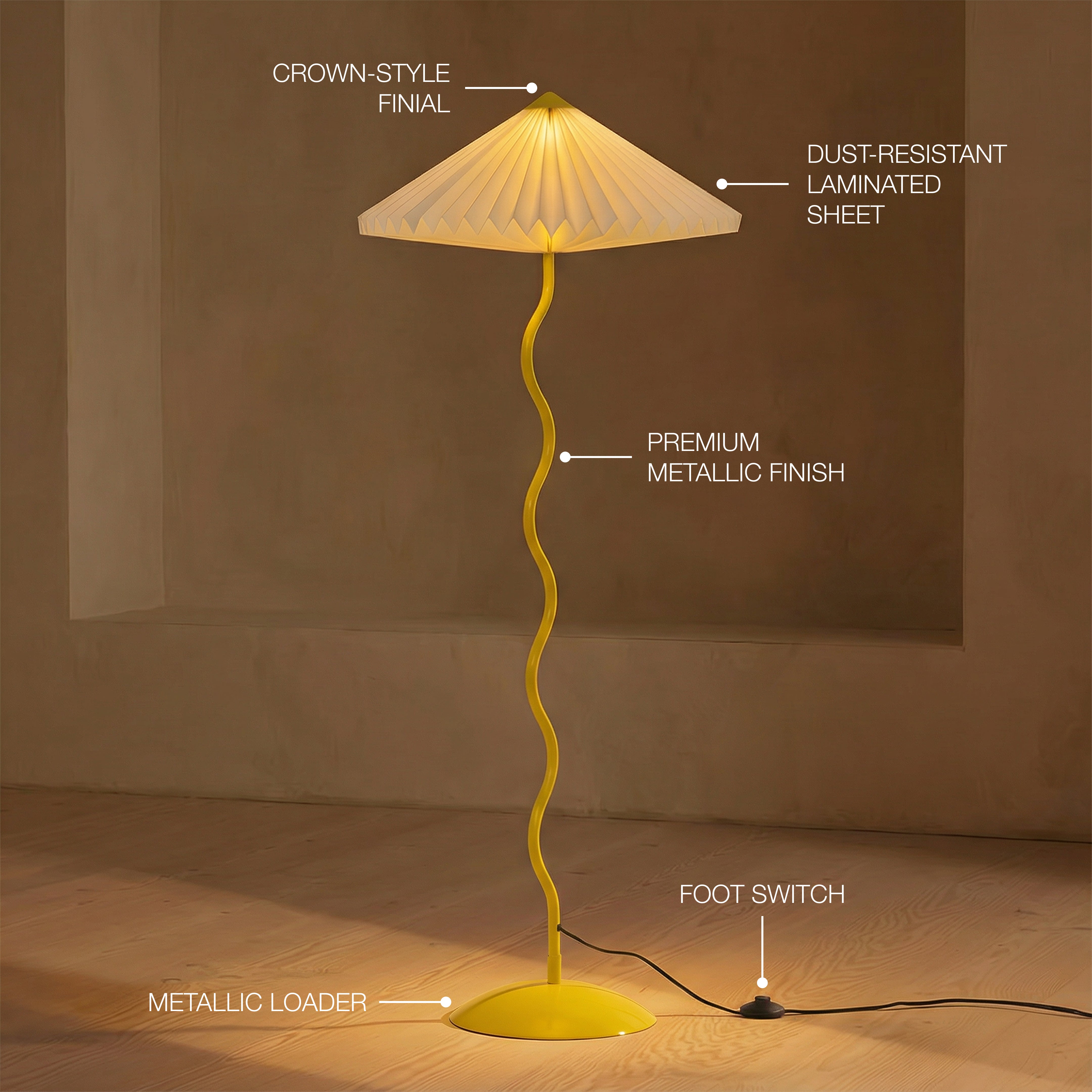 Wavy Floor Lamp - Butter Yellow