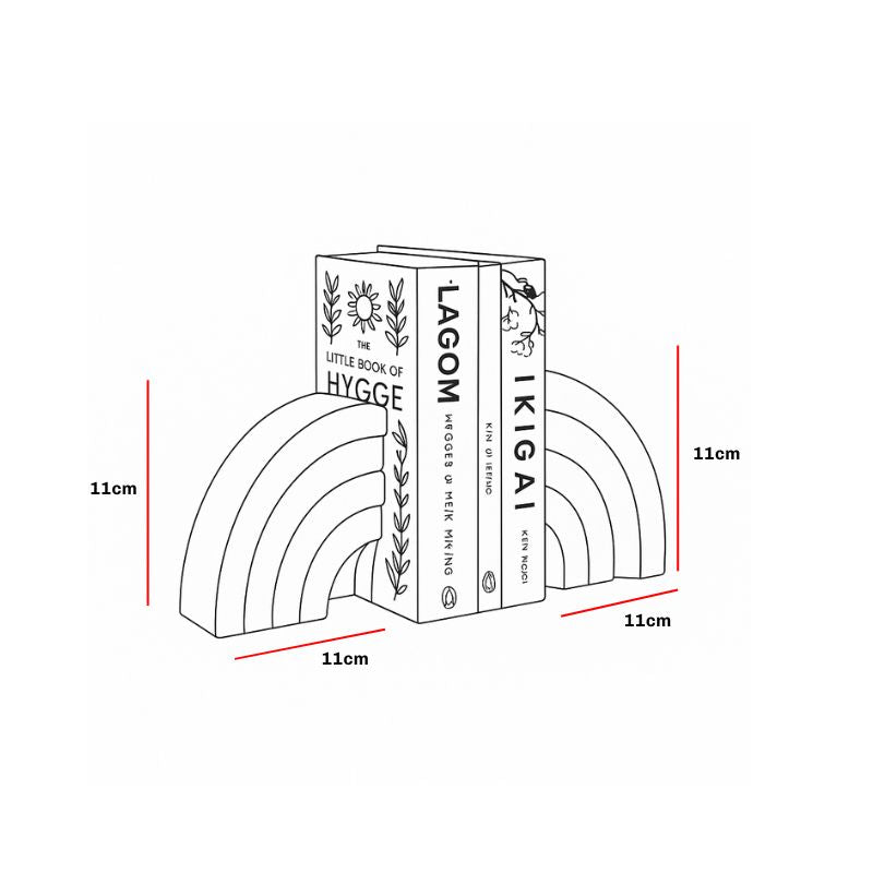 Monolith Marble Effect Bookends - Off-White