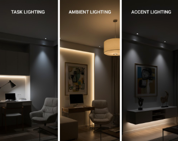 Task Lighting vs Ambient Lighting vs Accent Lighting: Understanding the Layers of Light