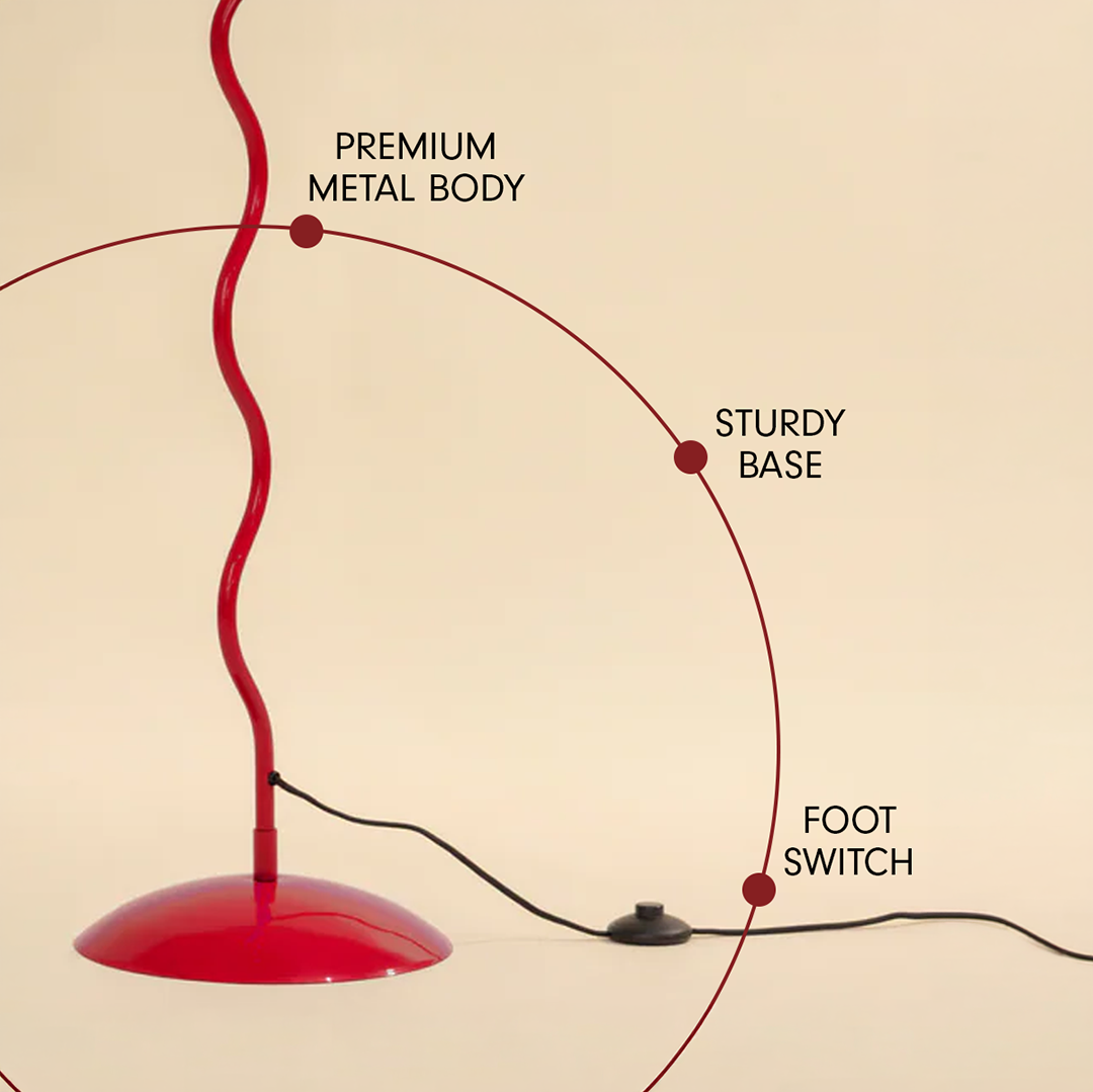 Wavy Floor Lamp - Crimson Red