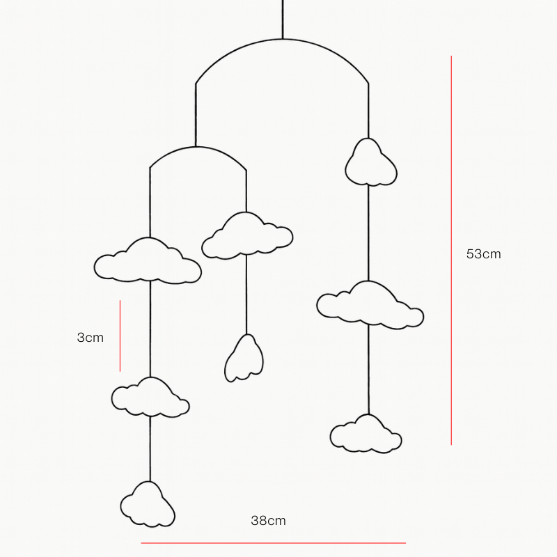 Felt Ornaments - Hanging Mobile (Cloud)