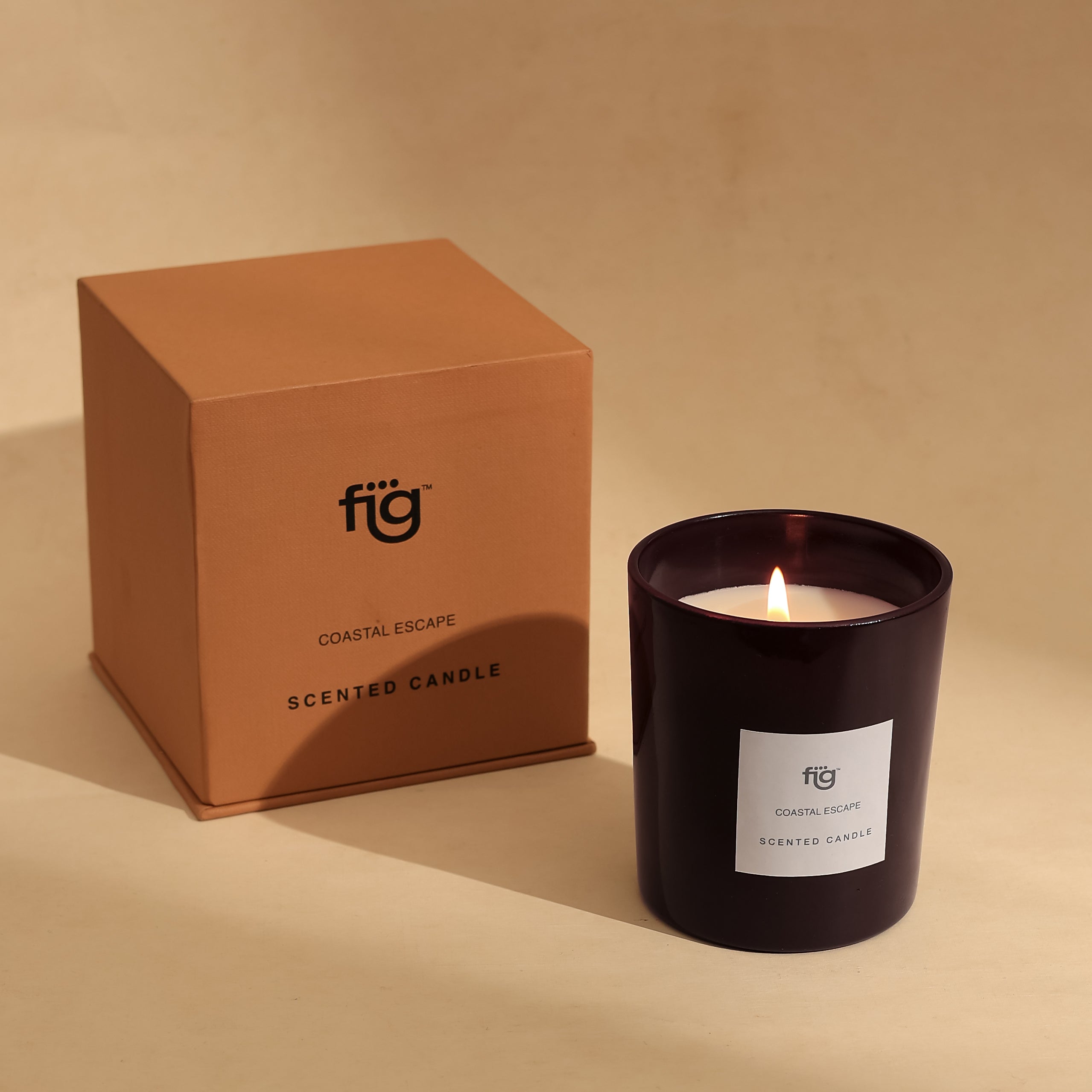 coastal escape wax candle with box