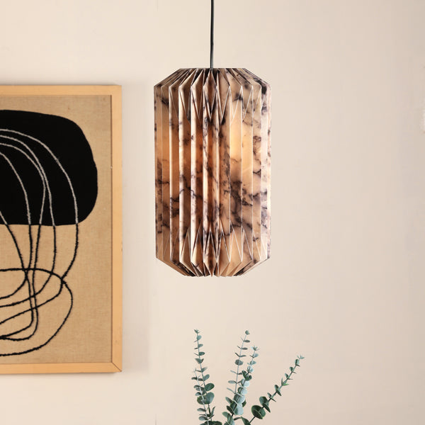 Drum Pendant (Marble Print) - Marble Print, Origami Pendant Lamp, Best Design Messe Frankfurt Trends 2024