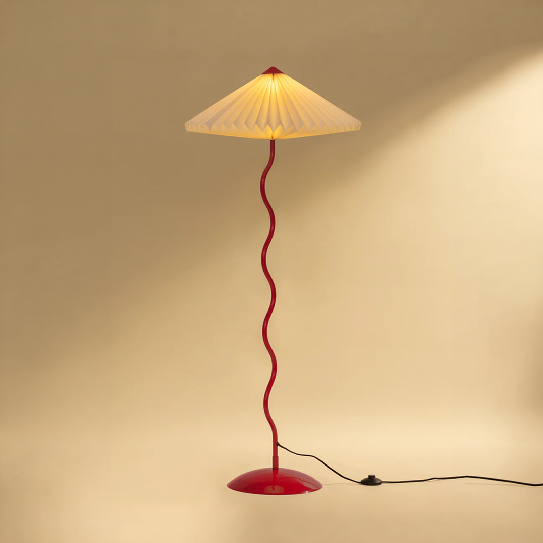 Wavy Floor Lamp - Crimson Red