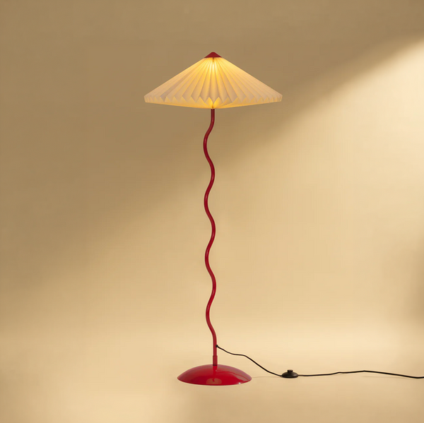 Wavy Floor Lamp - Crimson Red