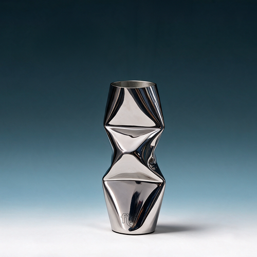 Chrome Dented Vase Small mirror finish
