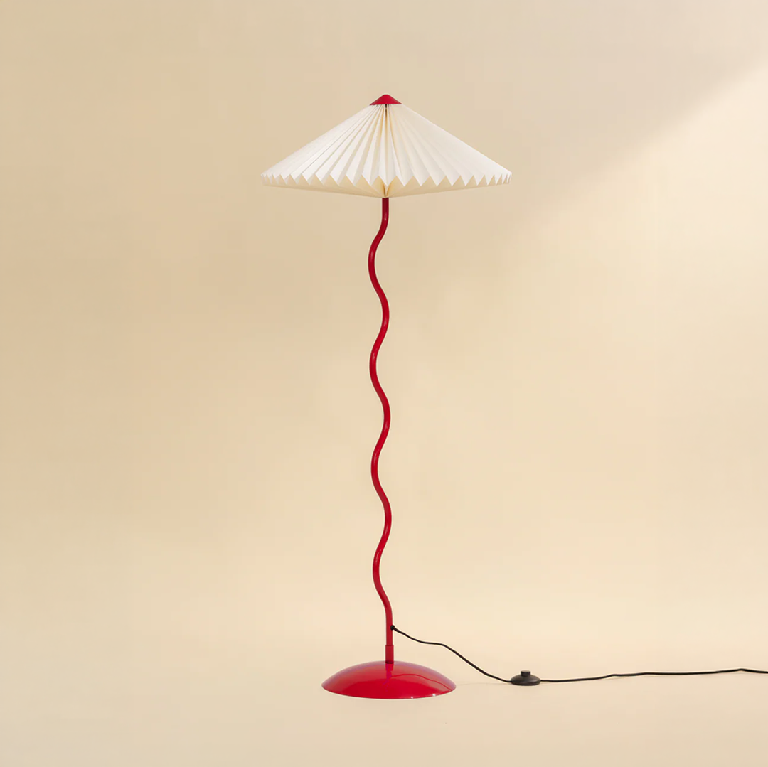 Wavy Floor Lamp - Crimson Red