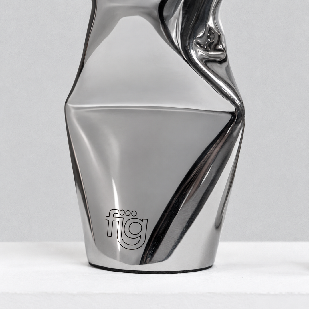 Chrome Dented Vases (Set of 2)