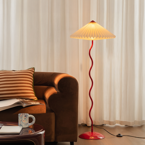 Wavy Floor Lamp - Crimson Red