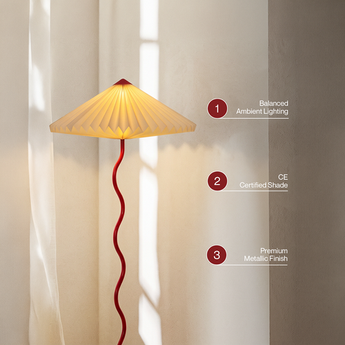 Wavy Floor Lamp - Crimson Red