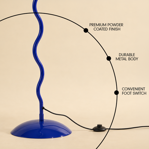 Wavy Floor Lamp - Cobalt Blue