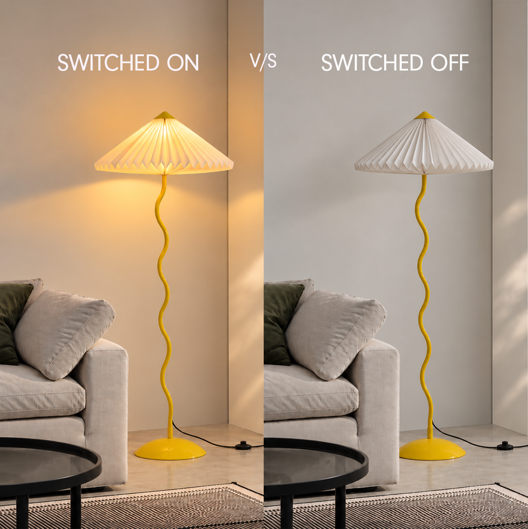 Wavy Floor Lamp - Butter Yellow