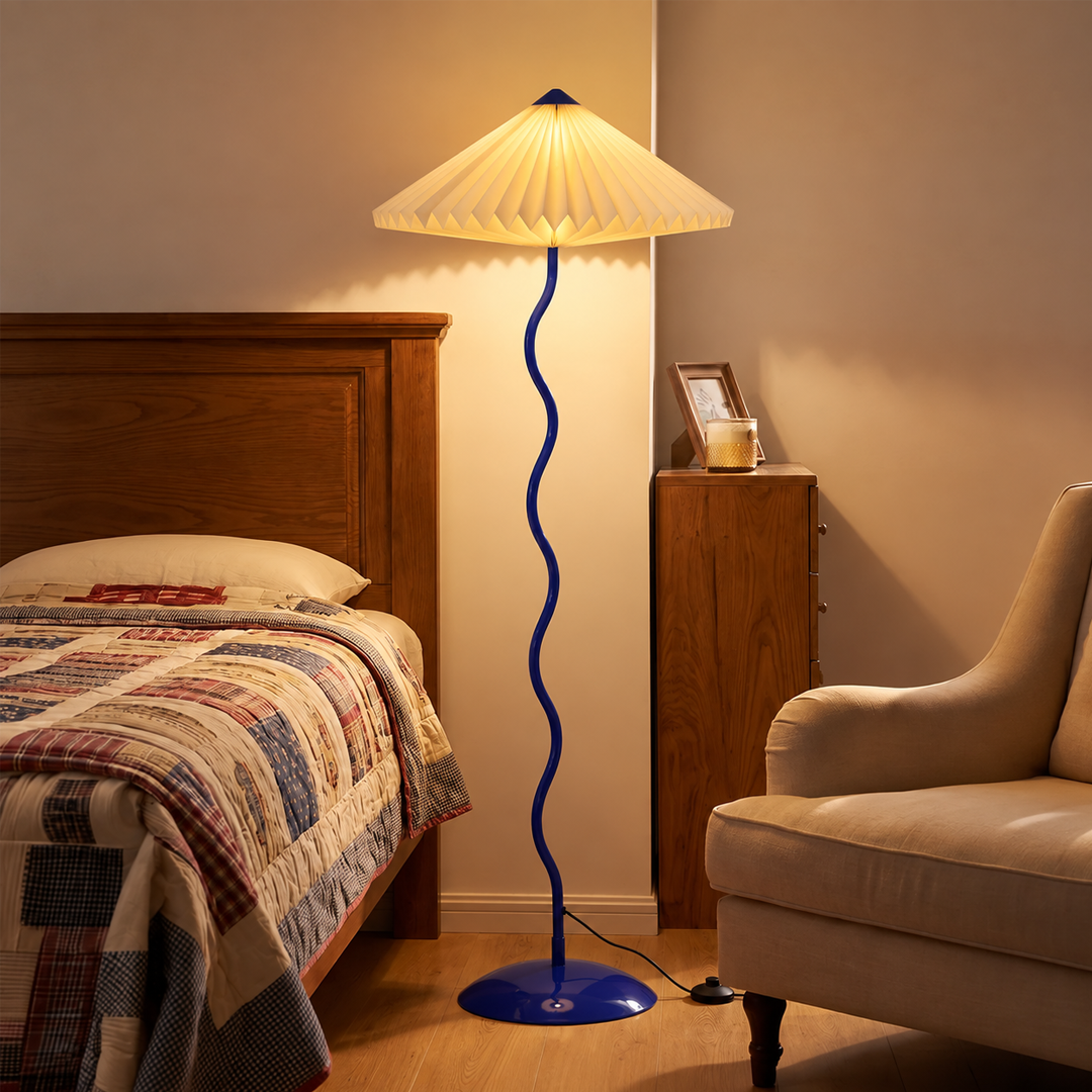 Wavy Floor Lamp - Cobalt Blue