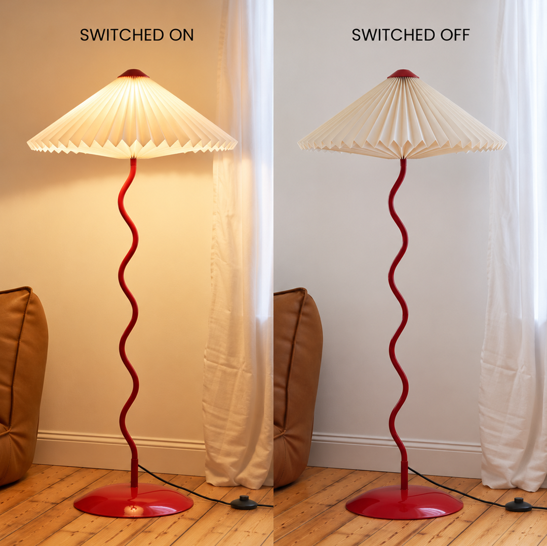 Wavy Floor Lamp - Crimson Red