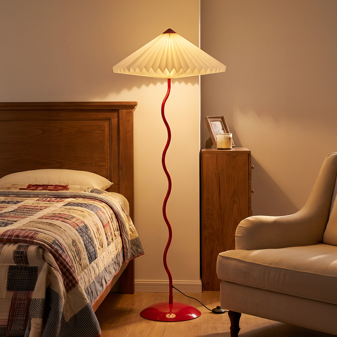 Wavy Floor Lamp - Crimson Red