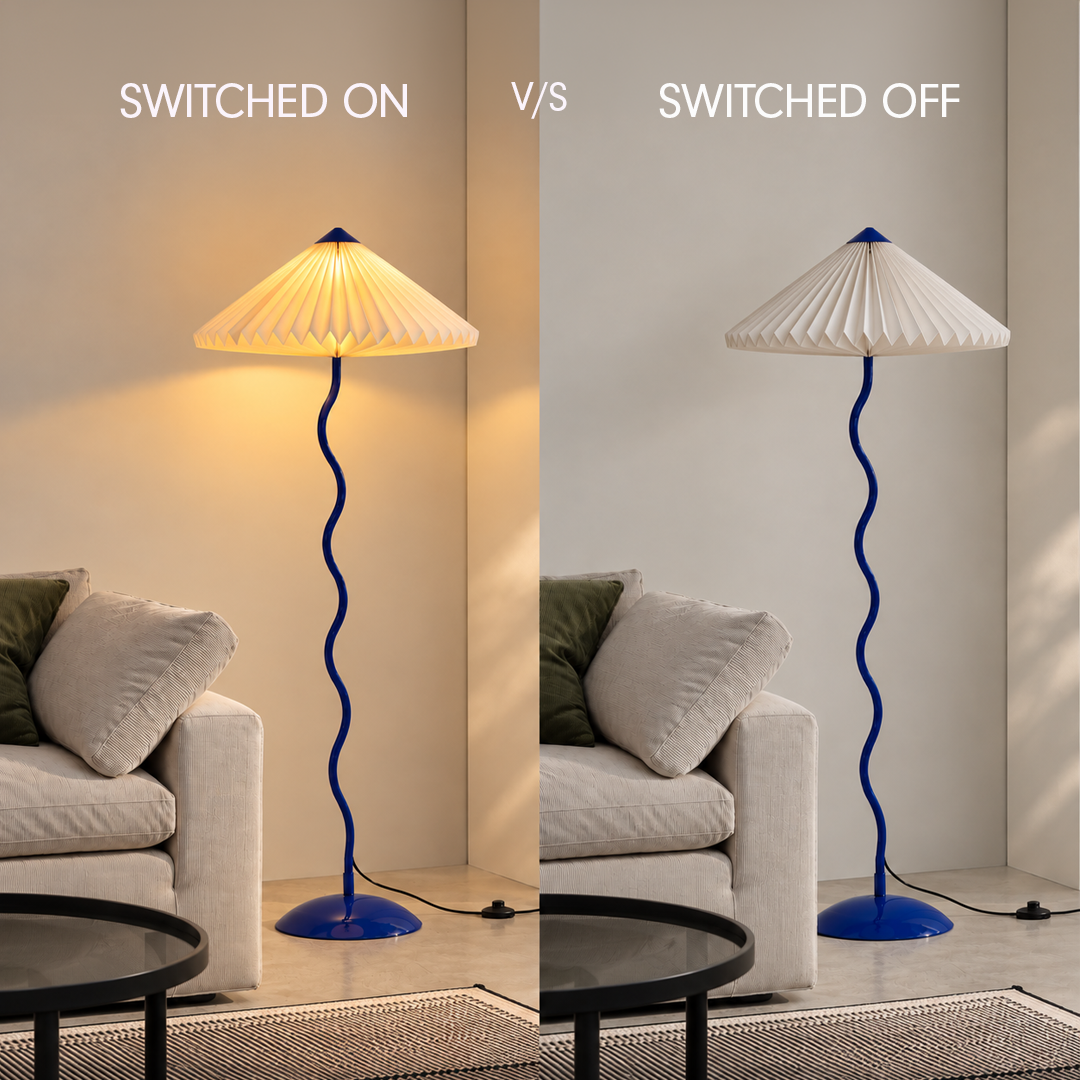 Wavy Floor Lamp - Cobalt Blue